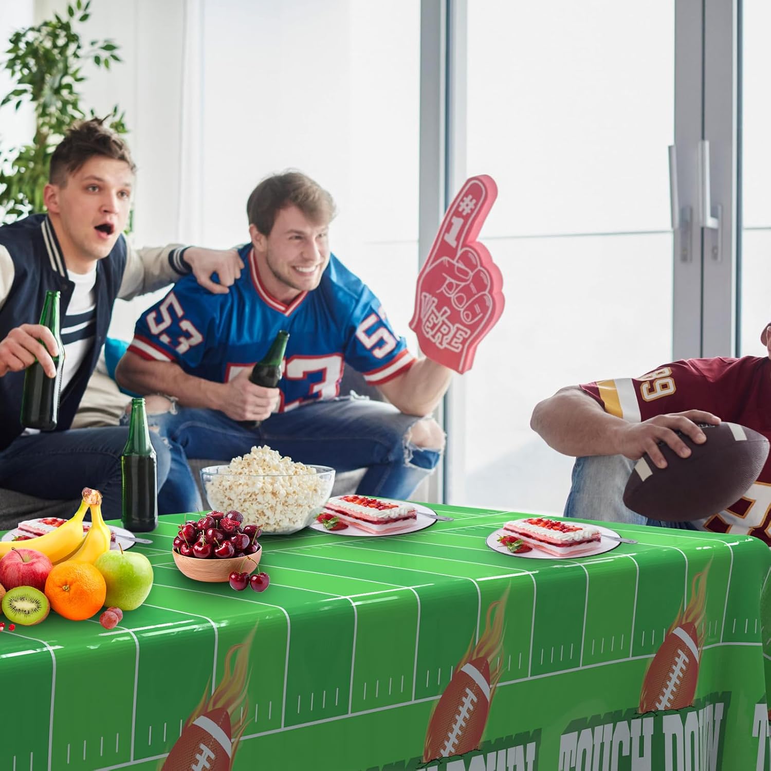 Football Tablecloth 2PCS 54x108 Touchdown Party Cover
