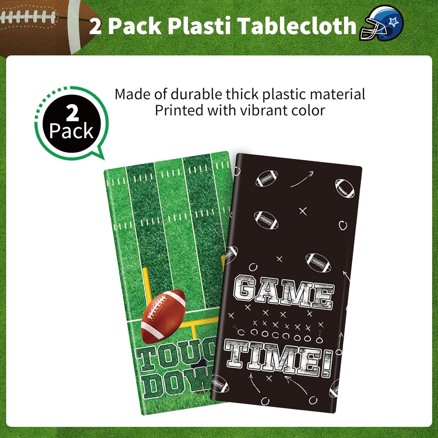Yavxzvbw Football Tablecloth Set 54x108 Inch 2 Pack