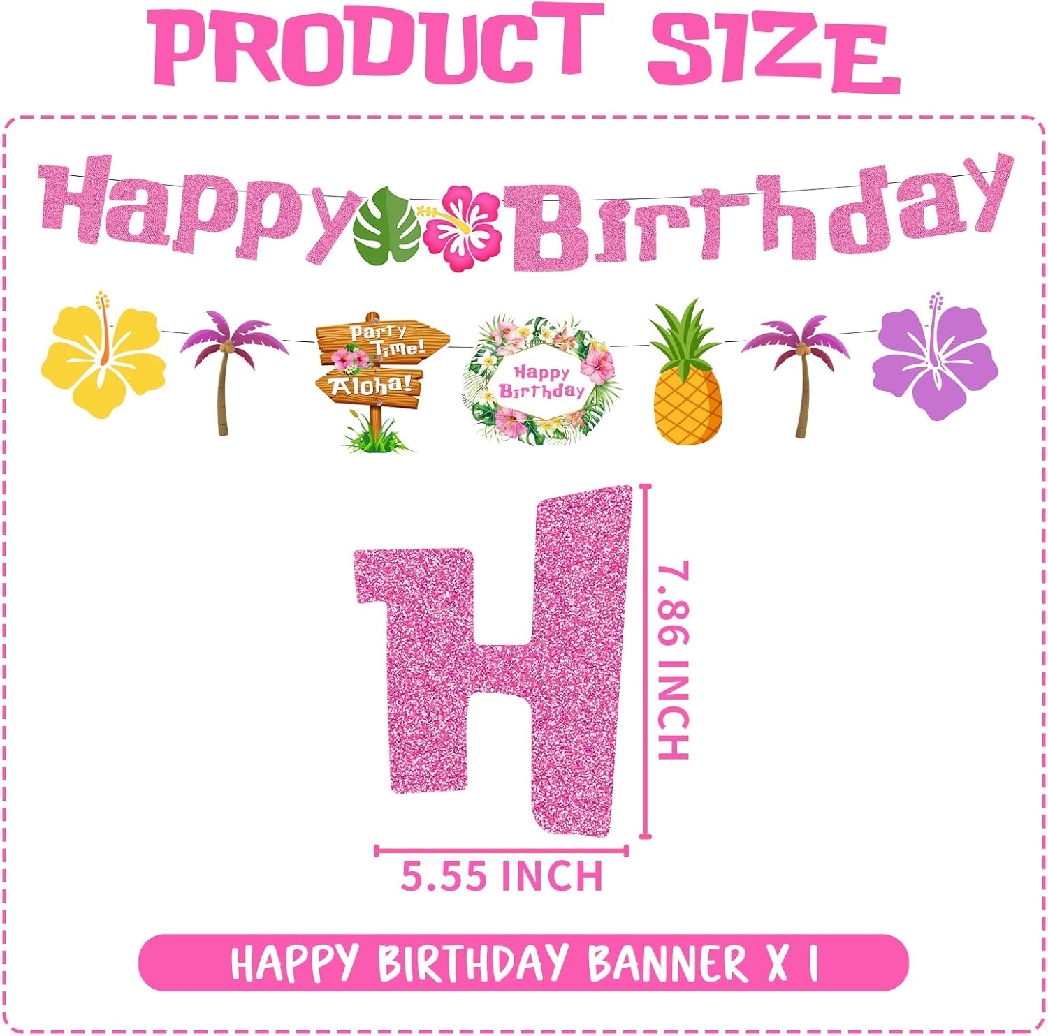 Pink Blue Cartoon Birthday Party Decor Kit