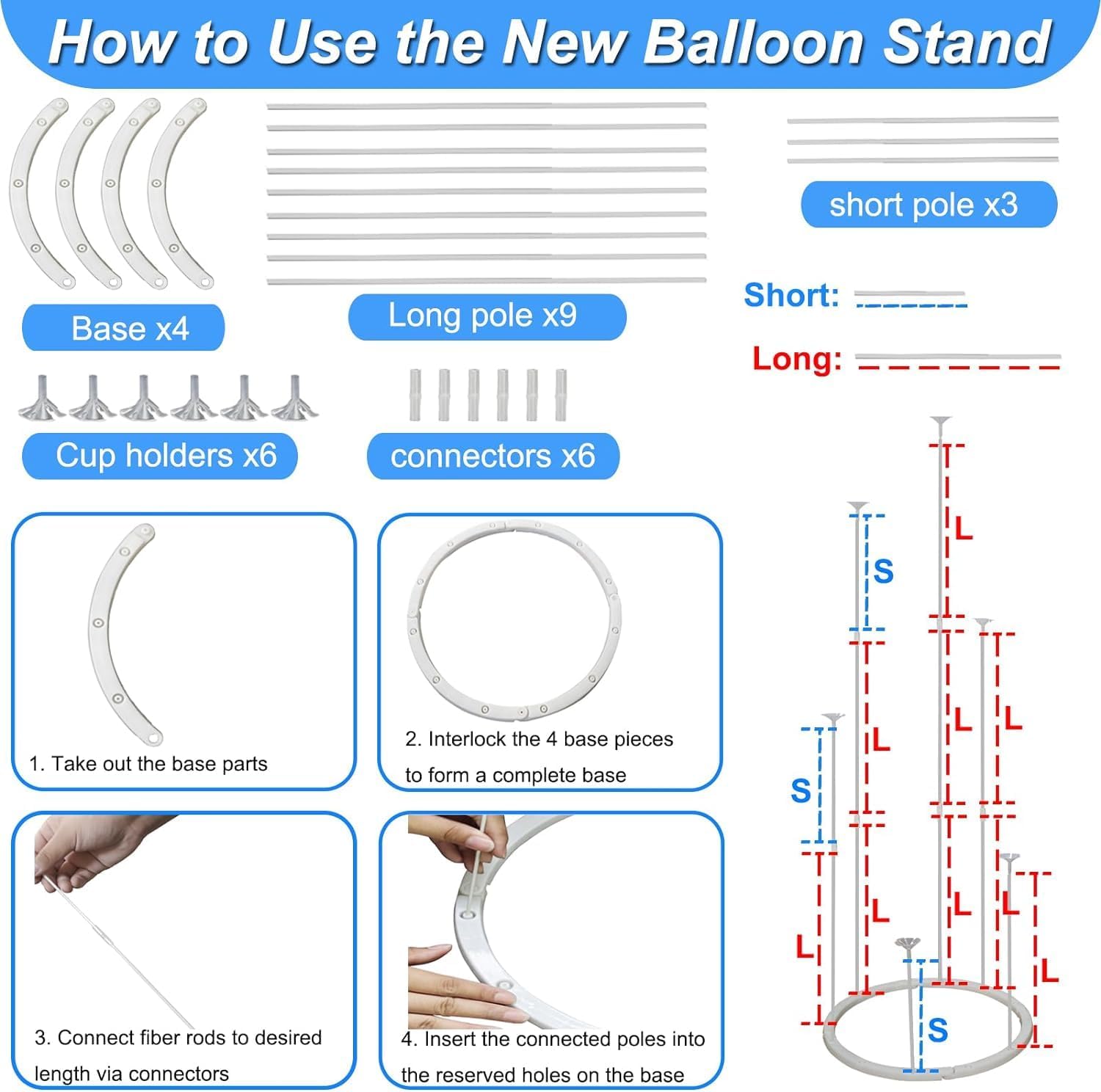 Balloon Arch Kit with Pump 9FT Height 10FT Width