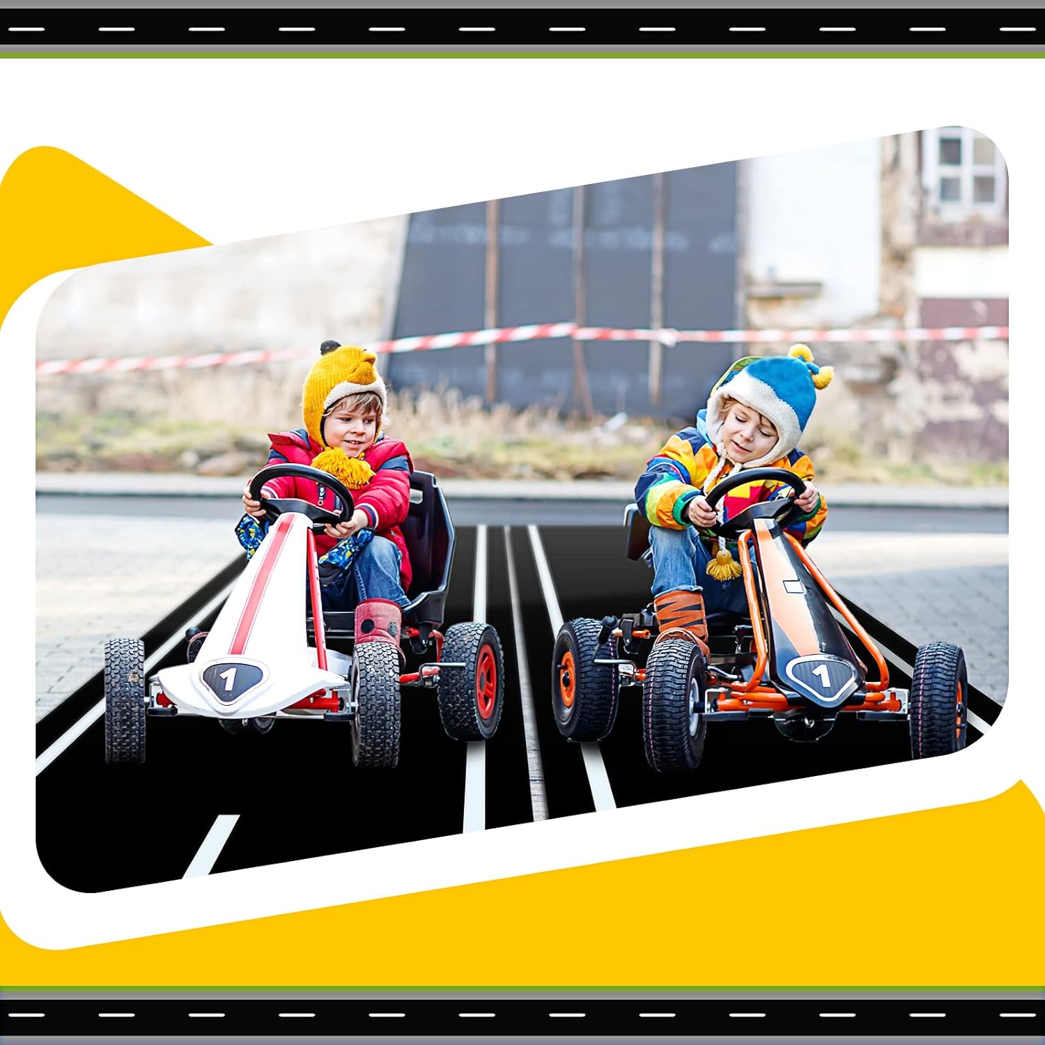 Racetrack Floor Runner for Party Black Table Cover 66ft x 2ft