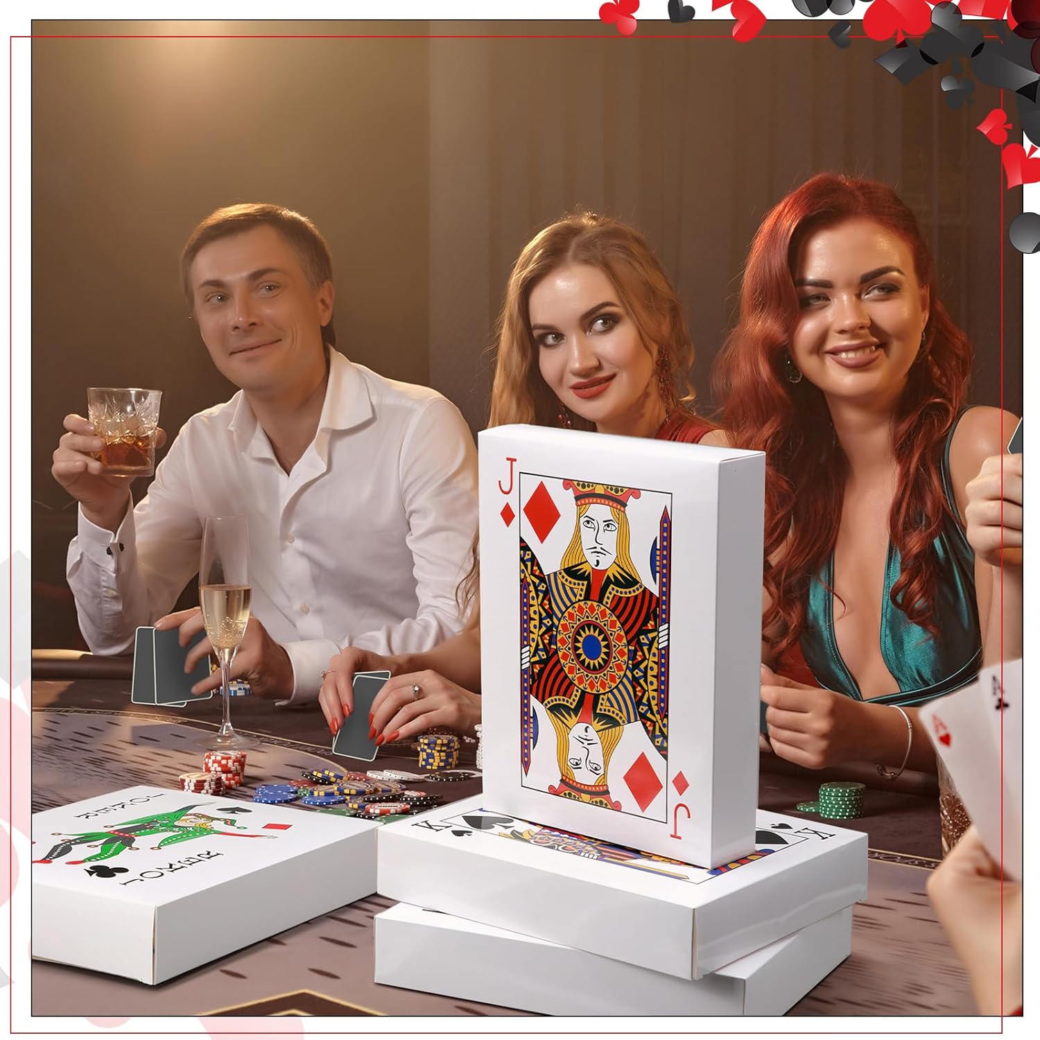 24 Pcs Casino Poker Card Centerpieces Party Decorations