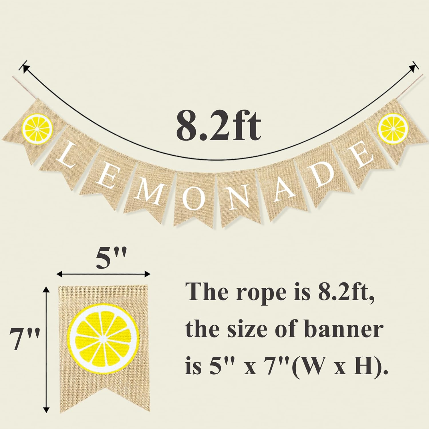 Lemonade Burlap Banner for Party Decorations