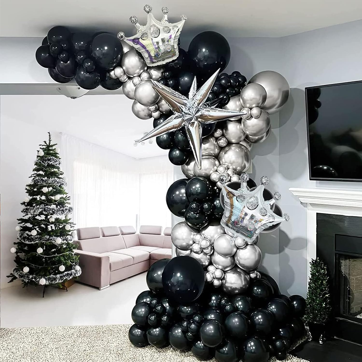 130pcs Black Balloons Set for Party Decorations