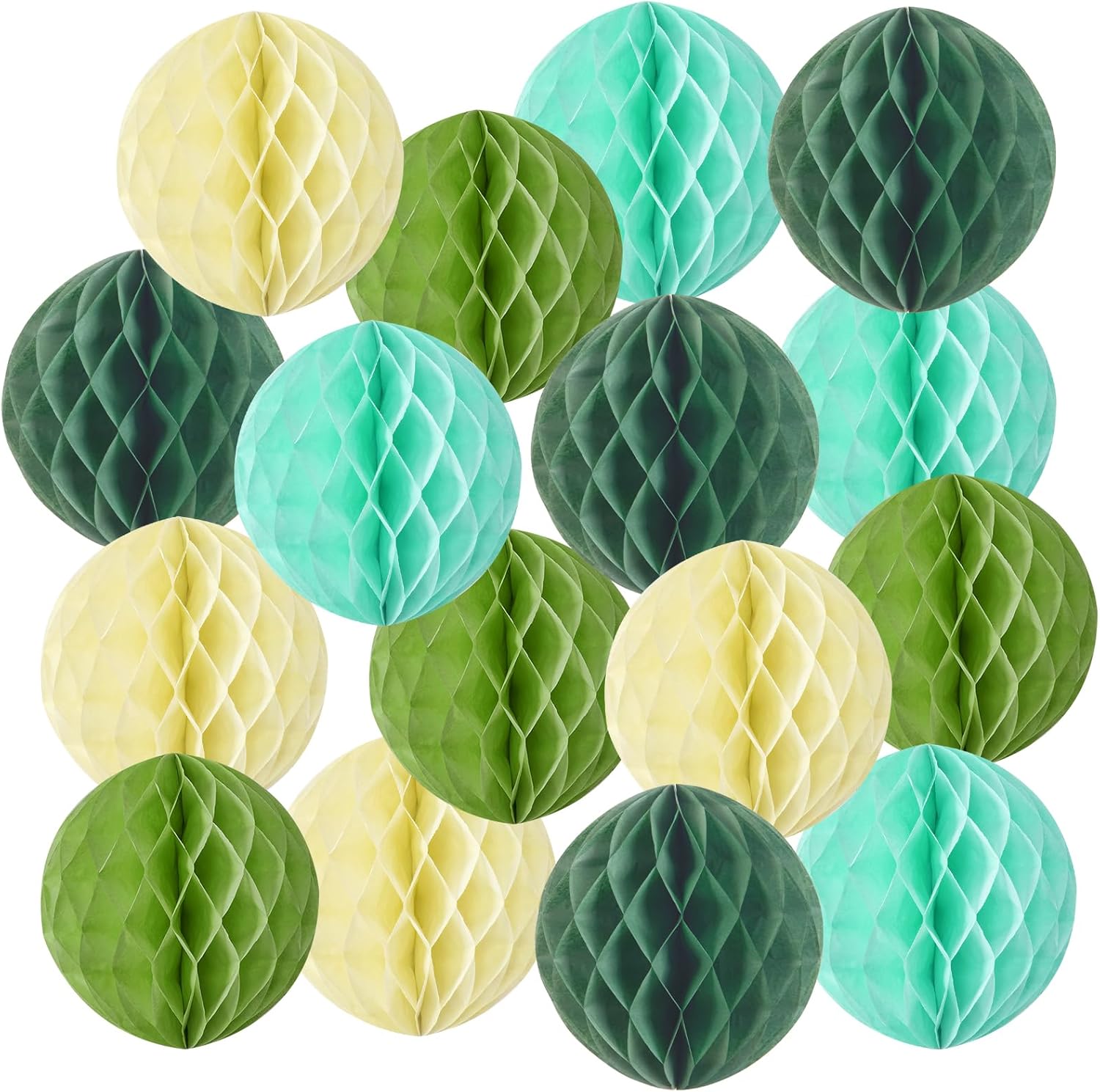 SUNBEAUTY 8 Inch Hanging Honeycomb Balls Set of 16