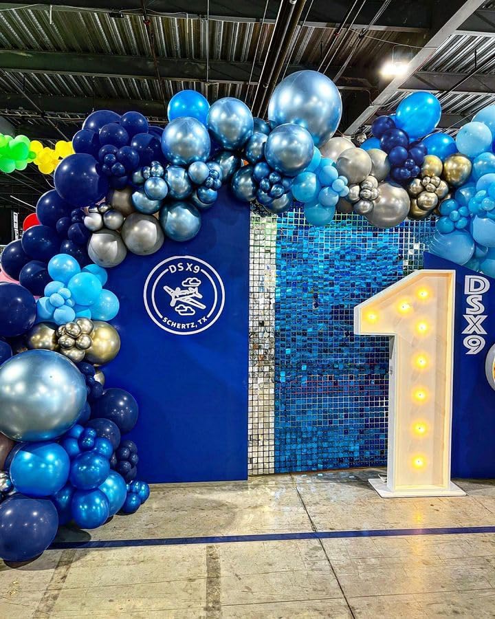 Bezente Blue Balloons Set 60pcs 12 Inch Decorations