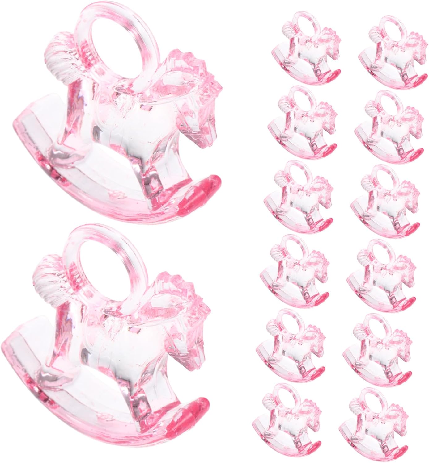 48pcs Acrylic Rocking Horse Statues for Shower Decor