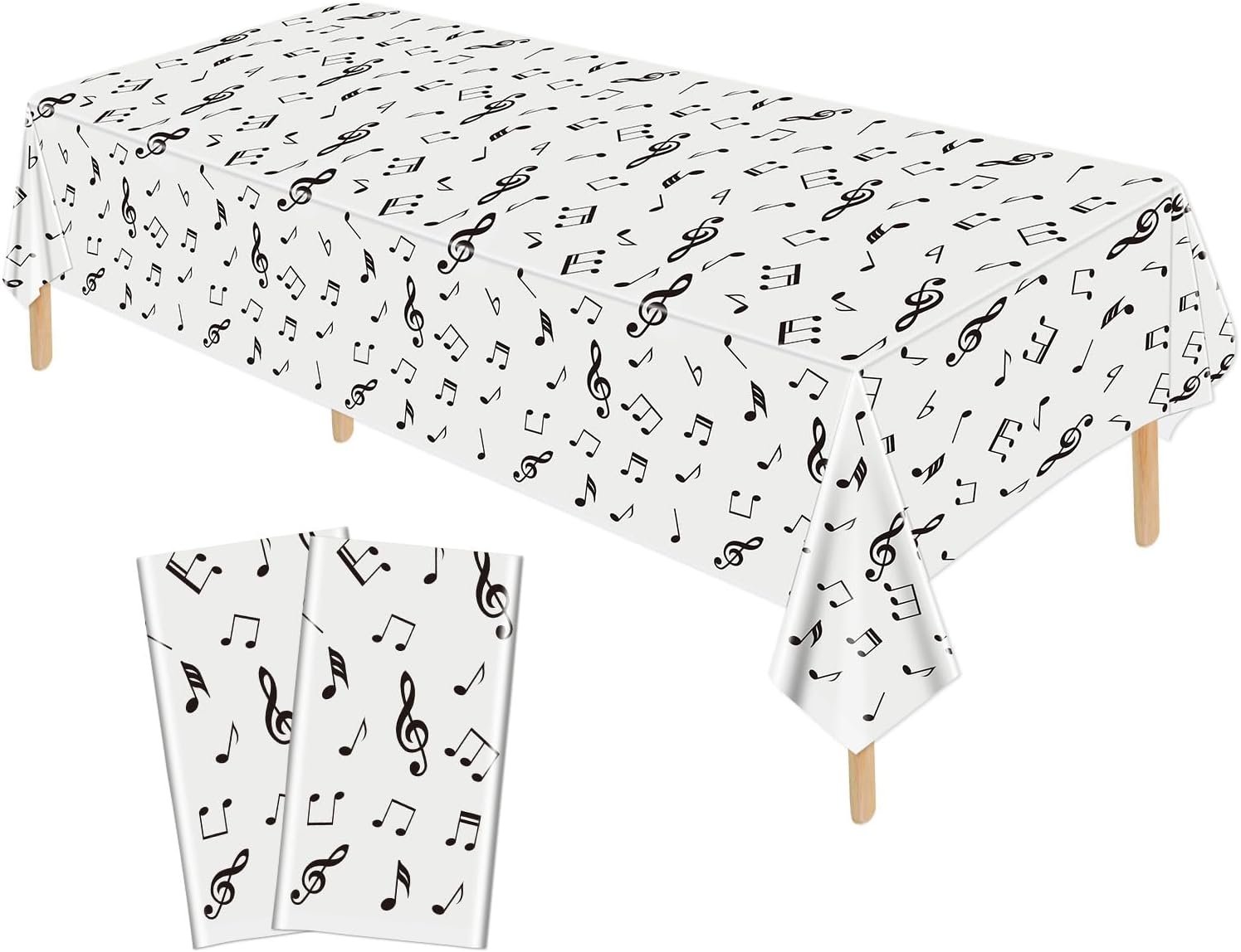 8 Pack Musical Notes Tablecloths 51x86 Inch Reusable Party Decorations