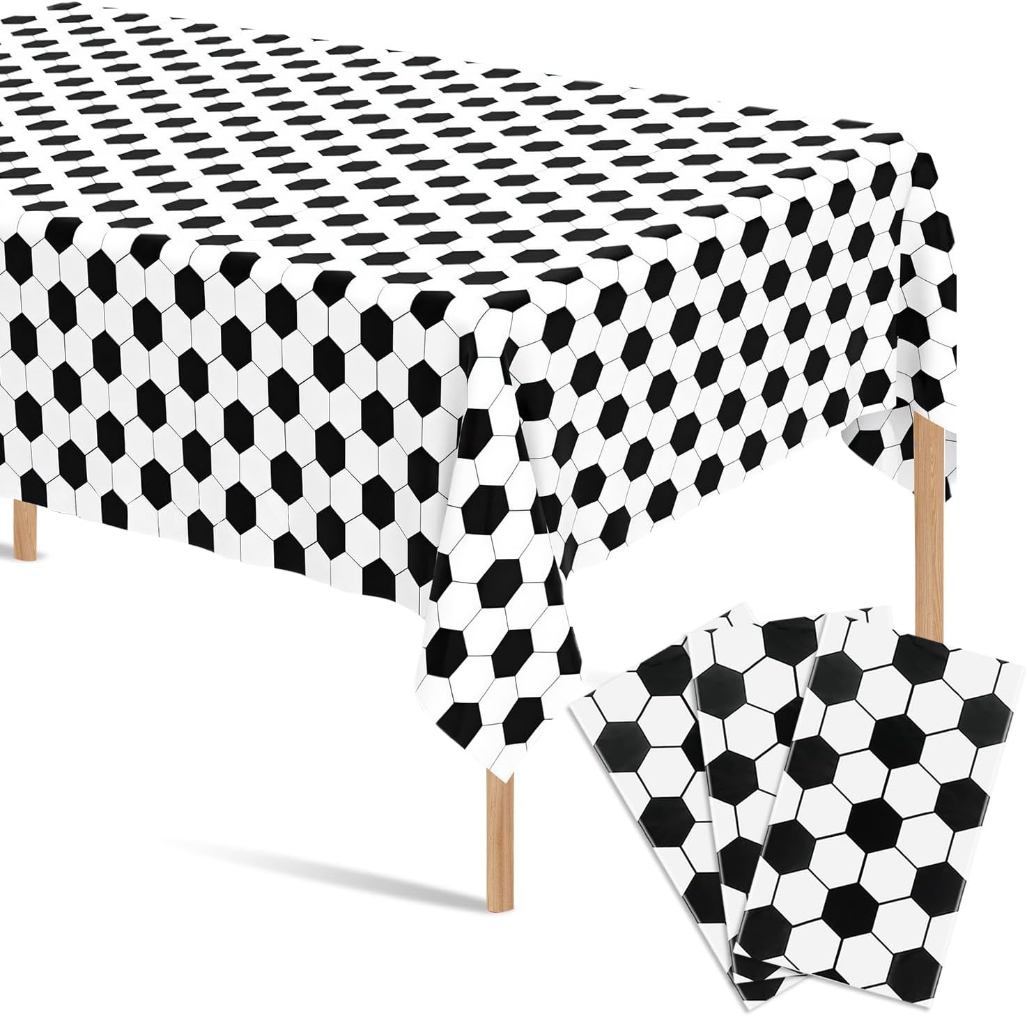 3 Pcs Soccer Party Tablecloth 54x108 Inches