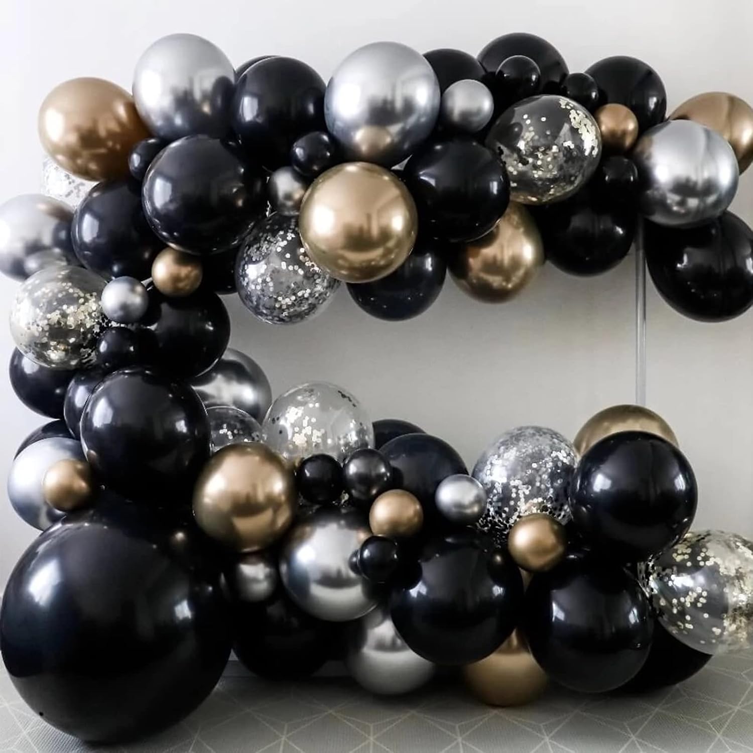 130pcs Black Balloons Set for Party Decorations