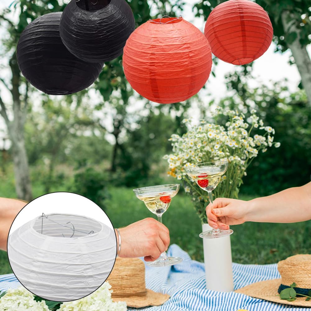 18 PCS Paper Lanterns and Pom Poms Decoration Set