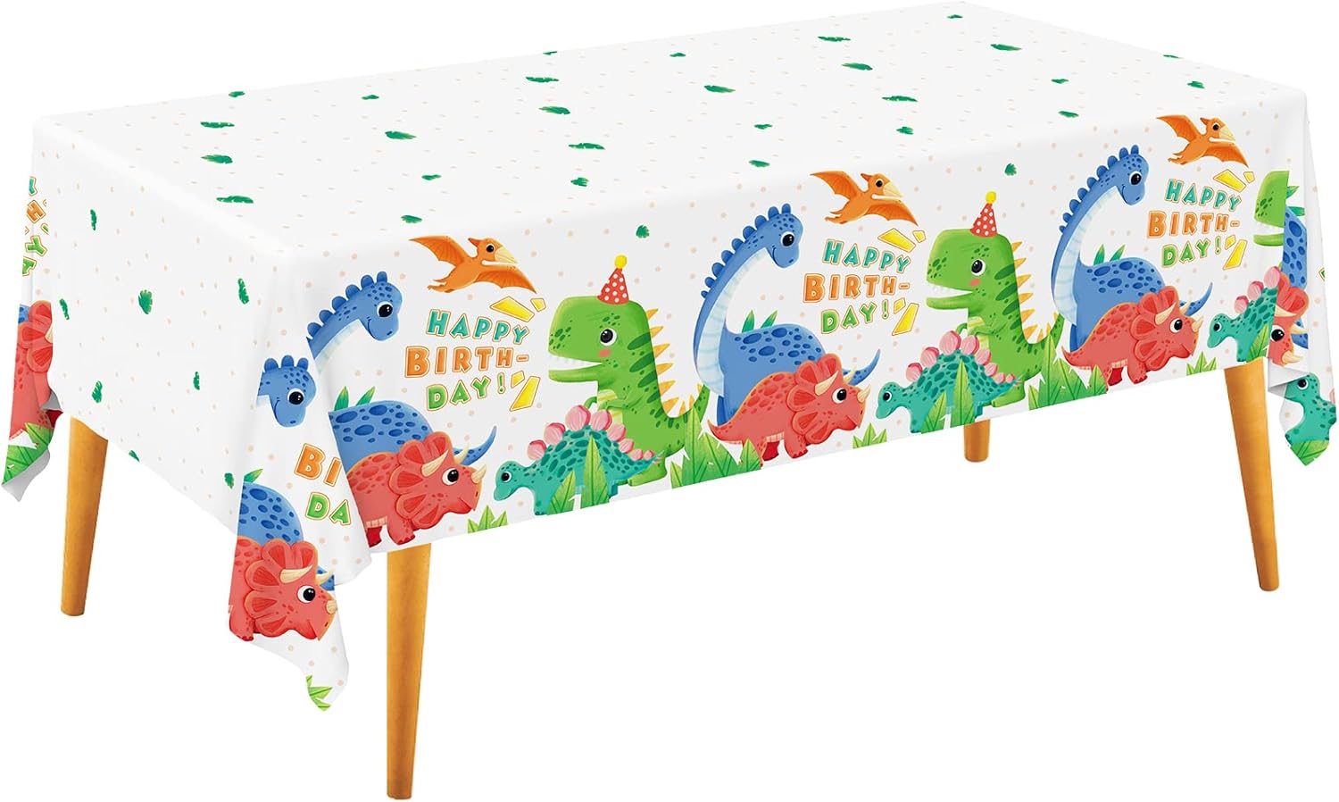 Dinosaur Party Tablecloths 3PCS 54x108 Inch Waterproof