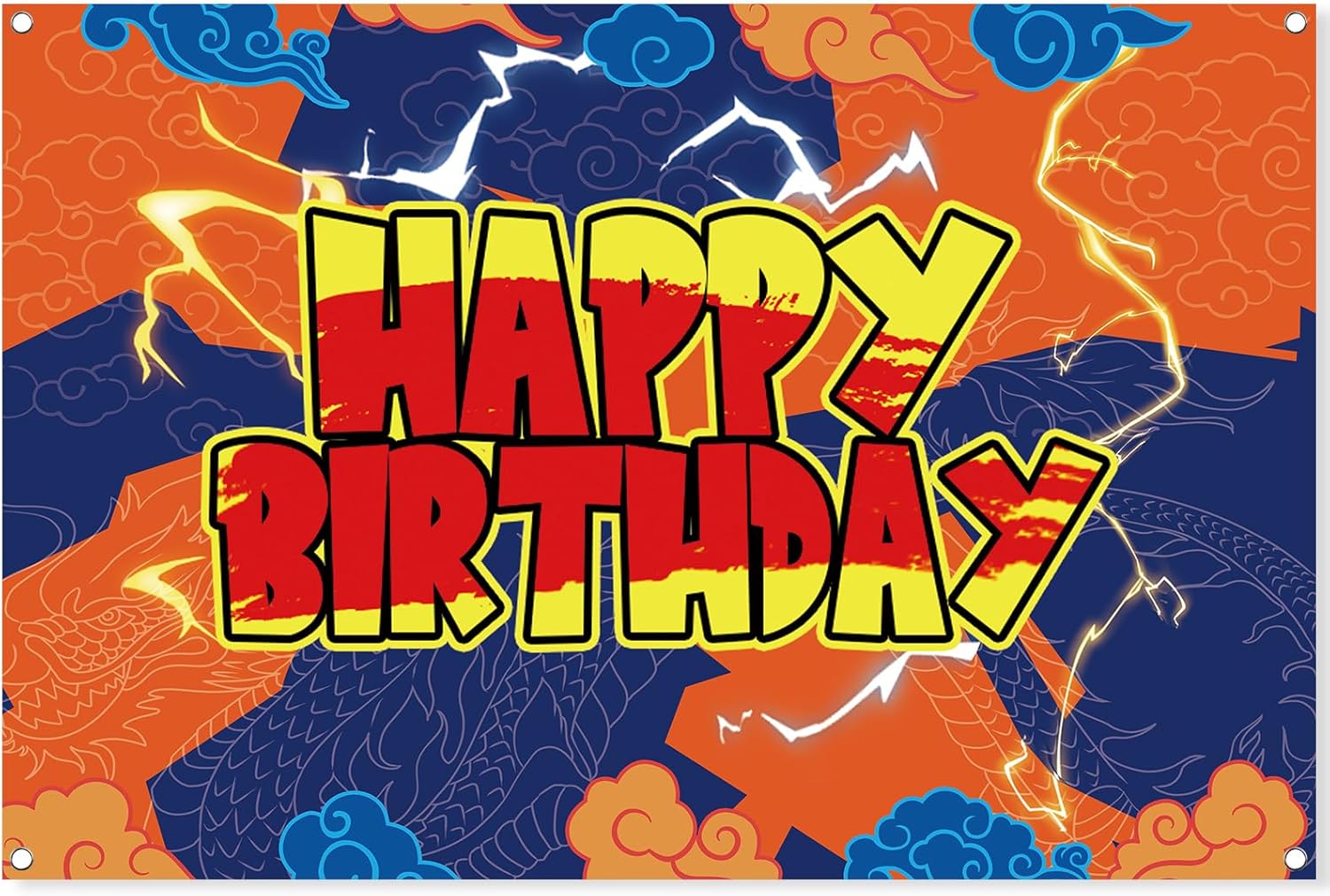 Anime Yellow Birthday Party Backdrop 7x5ft