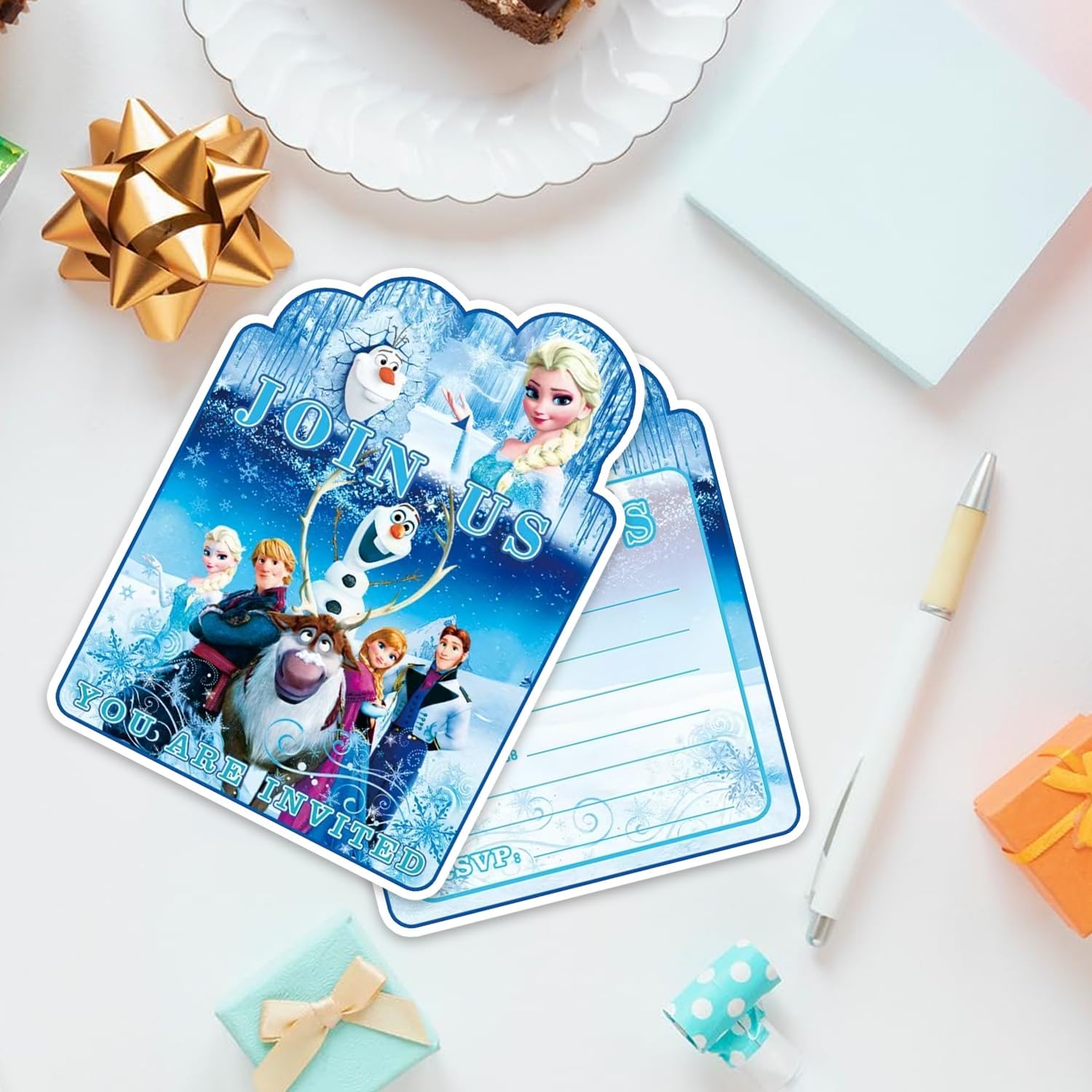 20Pcs Frozen Birthday Invites for Kids Party Decoration