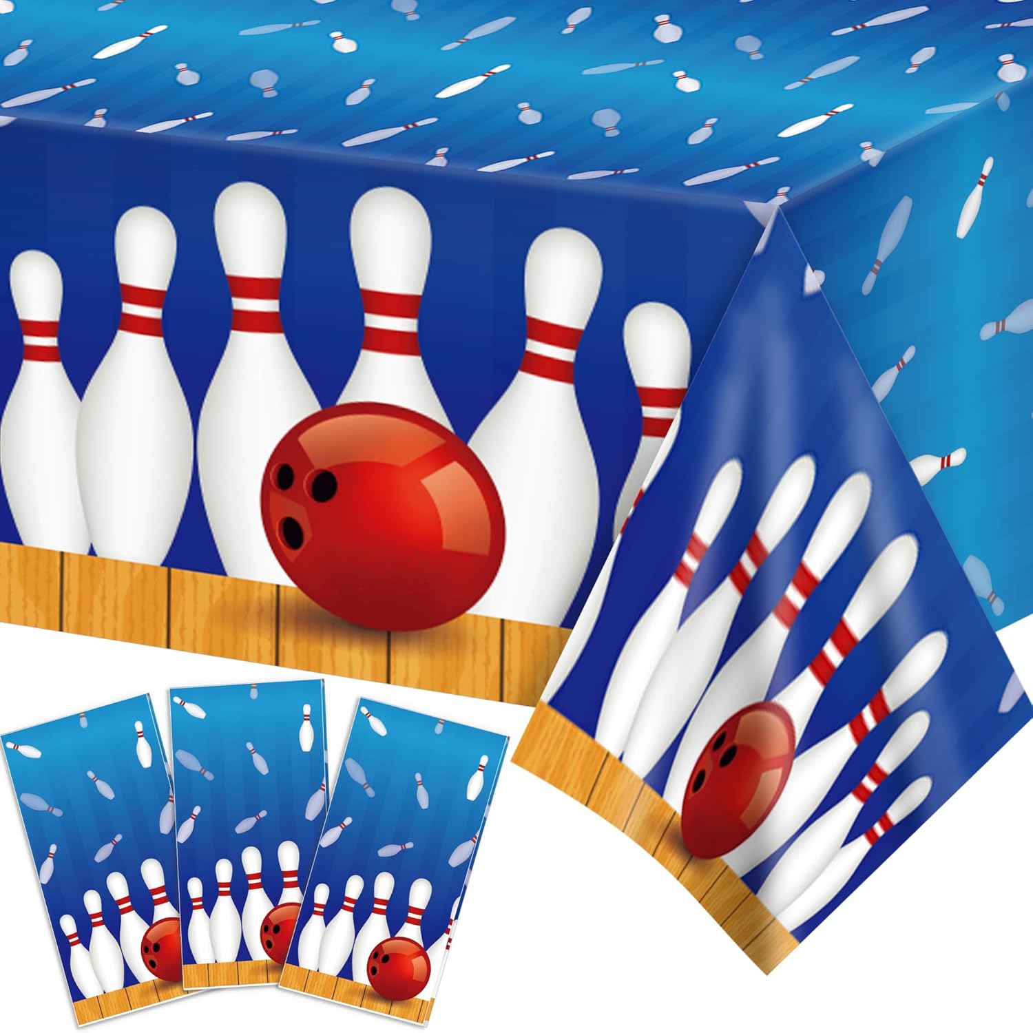 3 Pcs Bowling Party Tablecloths 54x87 Inches
