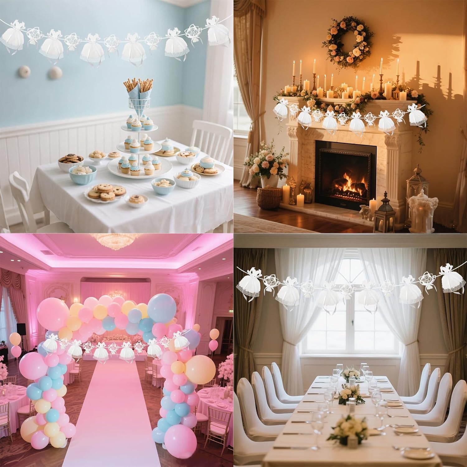 Bridal Shower Decorations with Glitter and Gauze