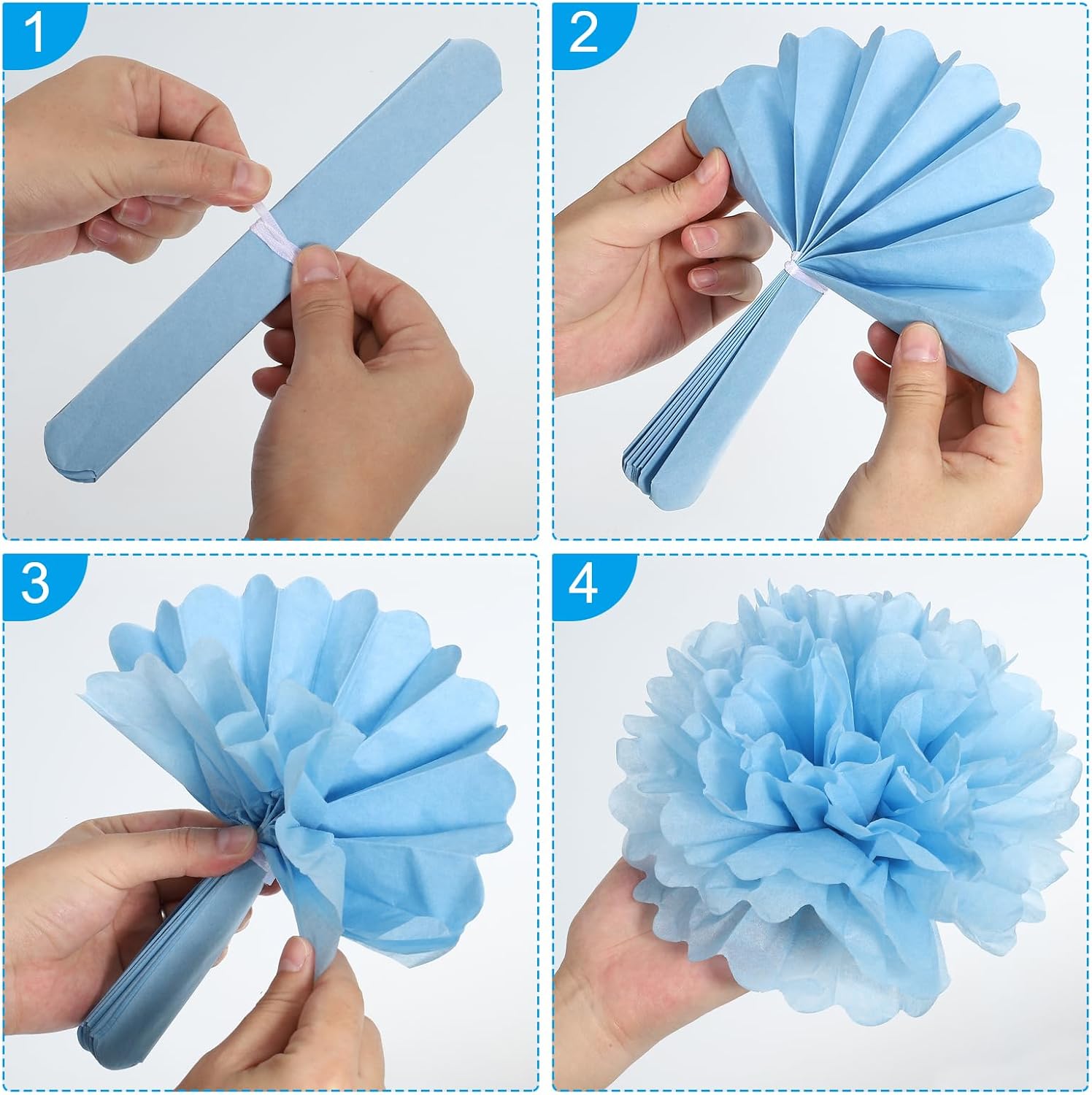 PATIKIL 6 Inch Black Tissue Pom Poms 20 Pack