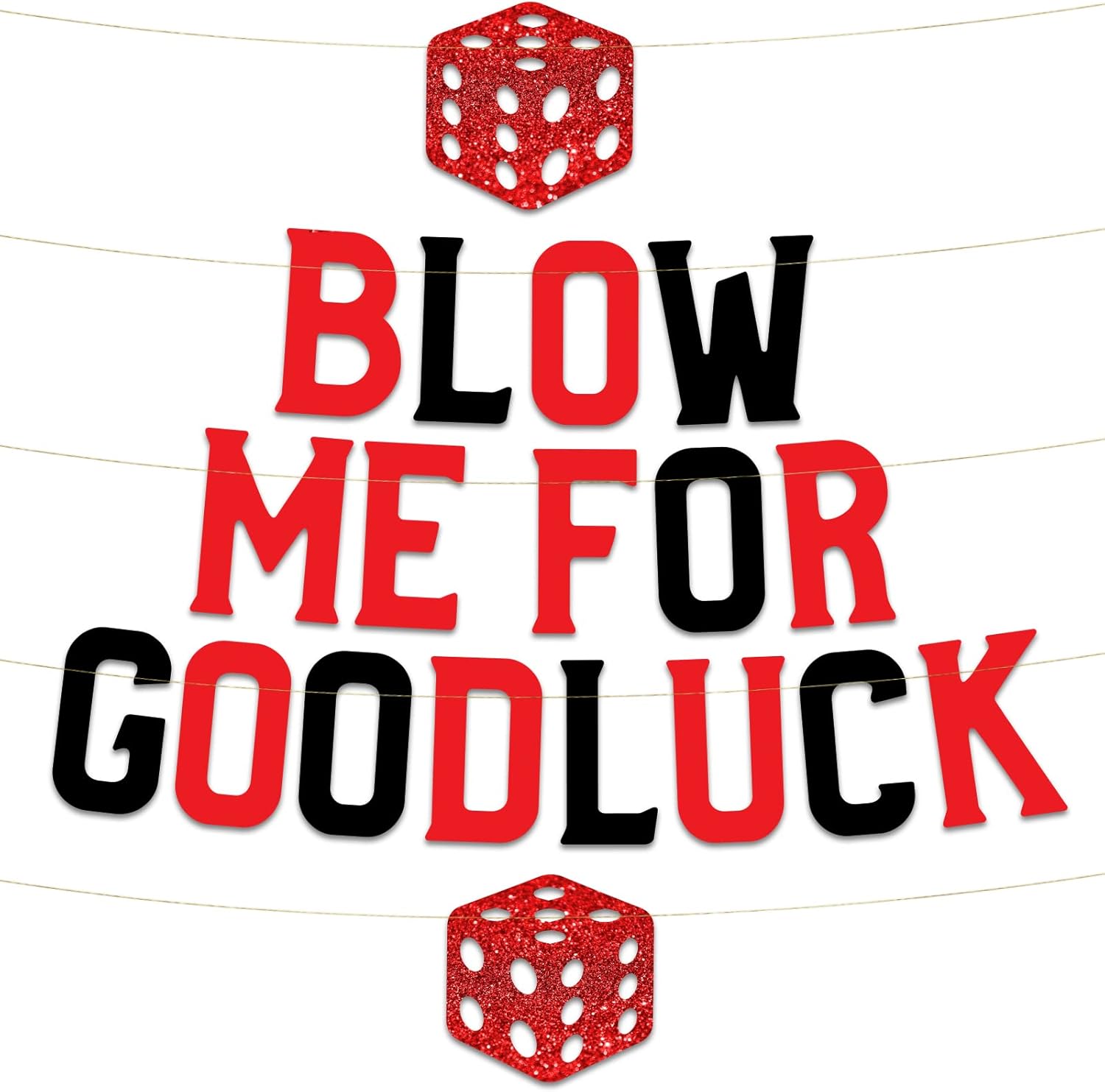 Casino Themed Glitter Banner for Parties