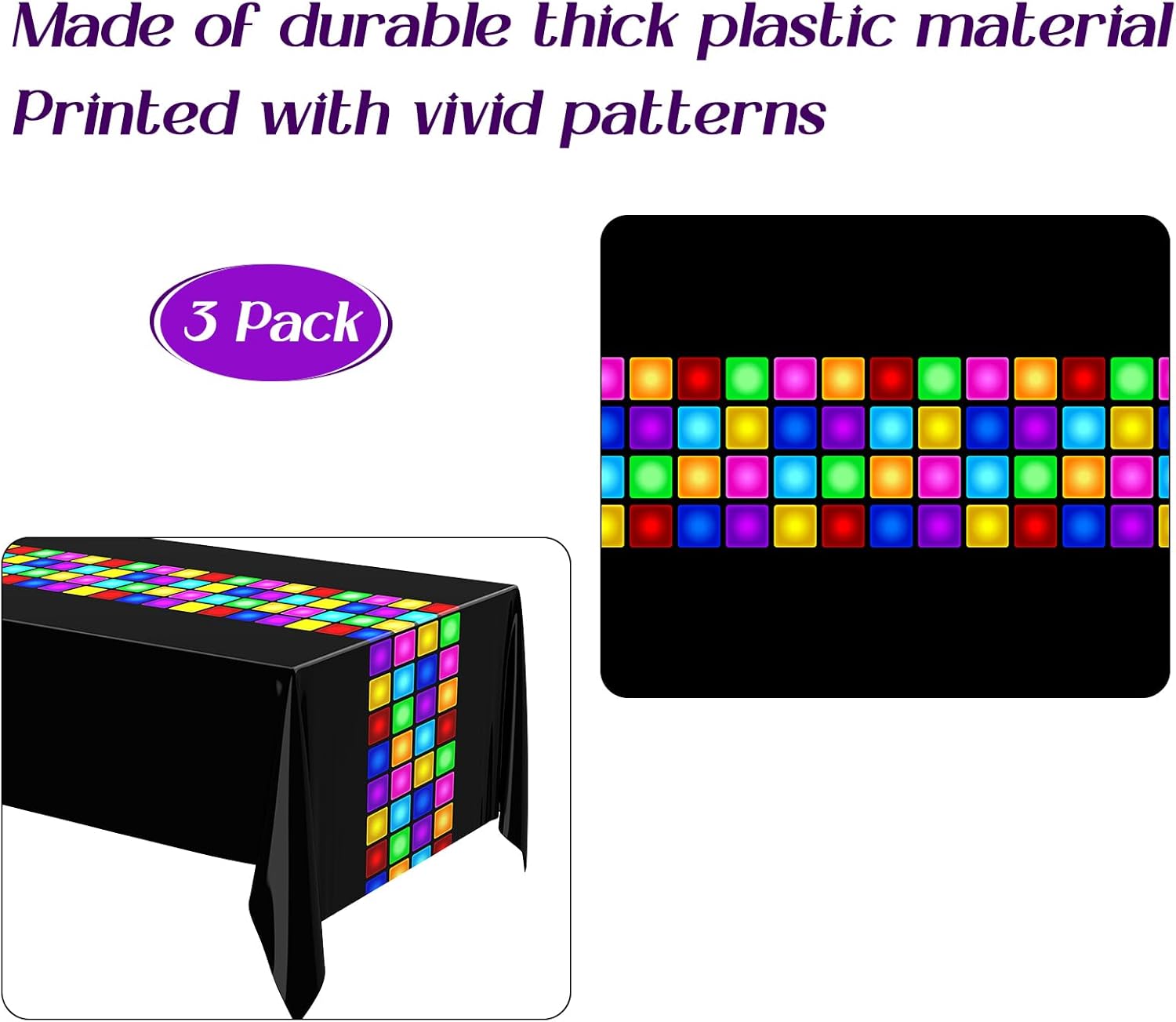 Irenare 3 Pack Neon Disco Tablecloths