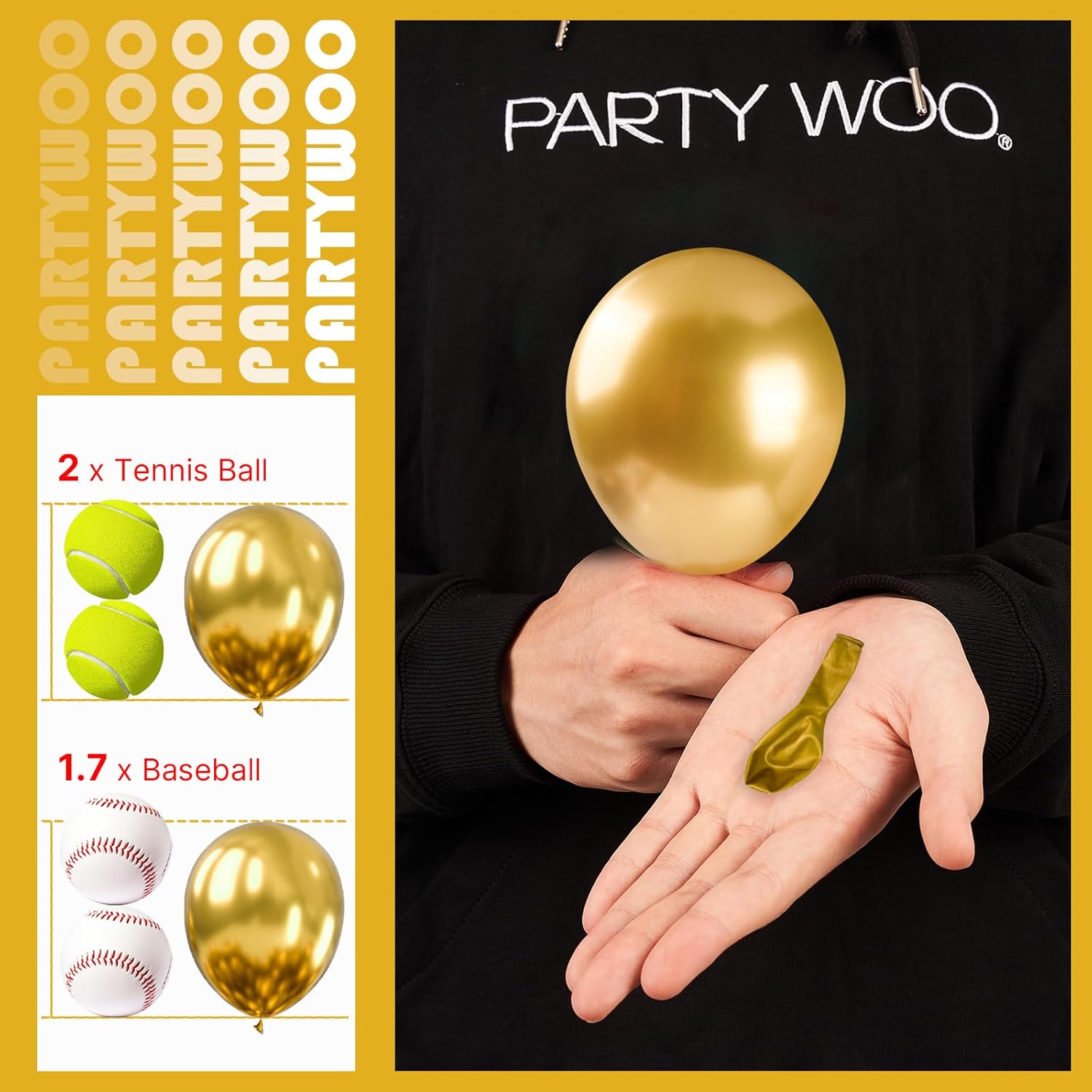 PartyWoo 50PCS Metallic Gold Balloons 5 Inch