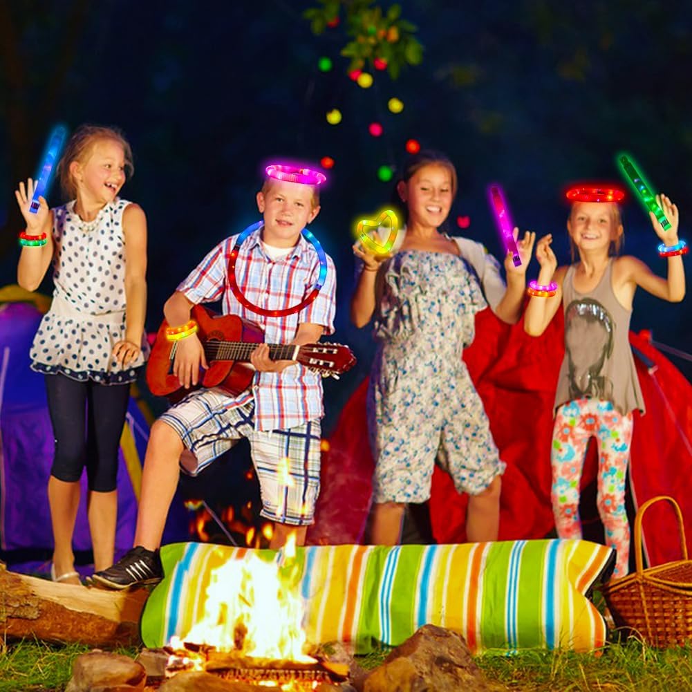 24 pcs Glow Sticks Camping Essentials for Kids