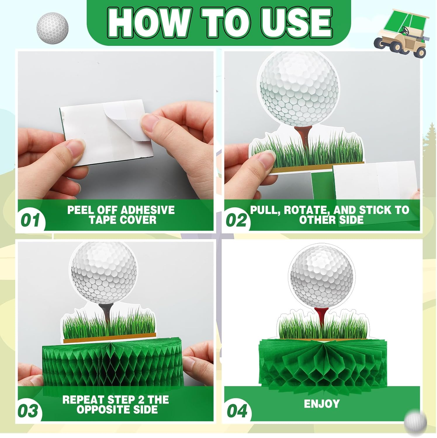 Teling 12 Piece Golf Party Centerpieces Set
