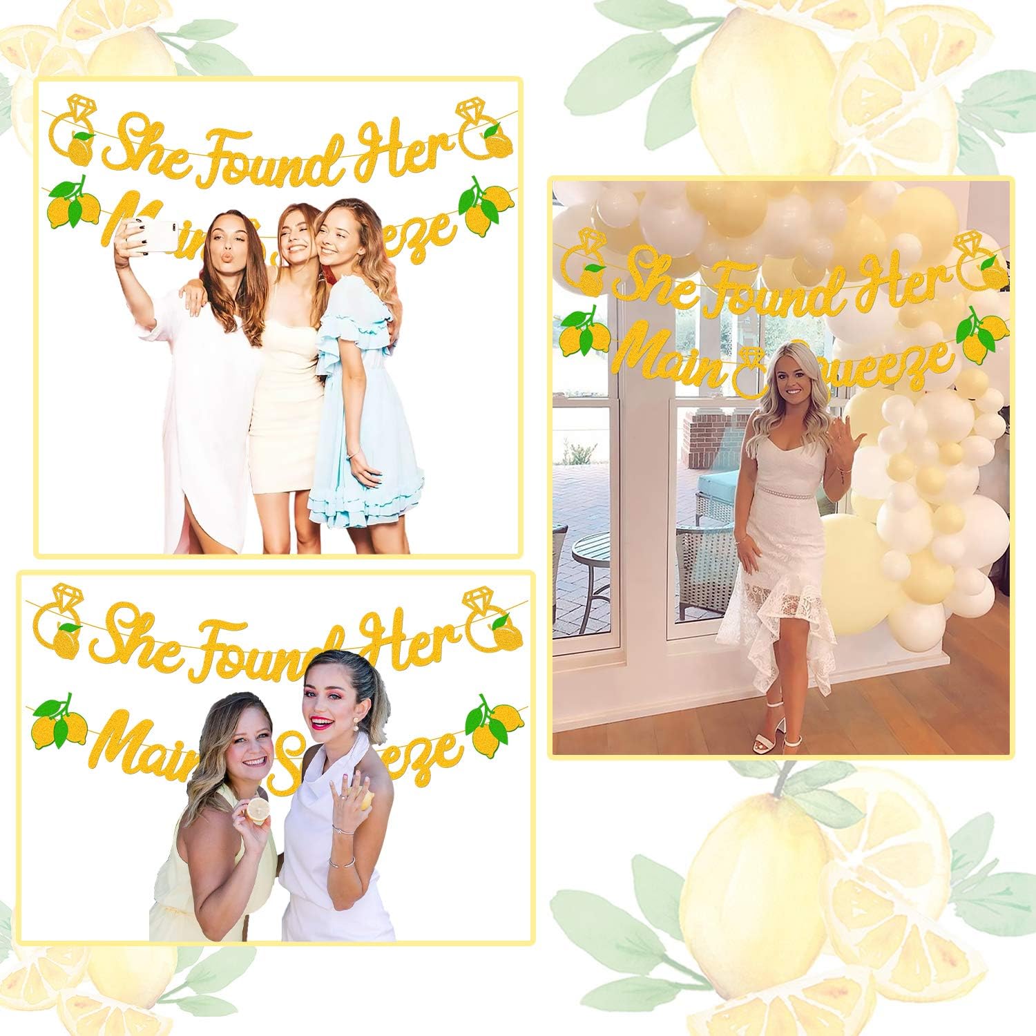 She Found Her Main Squeeze Bridal Shower Banner Decoration