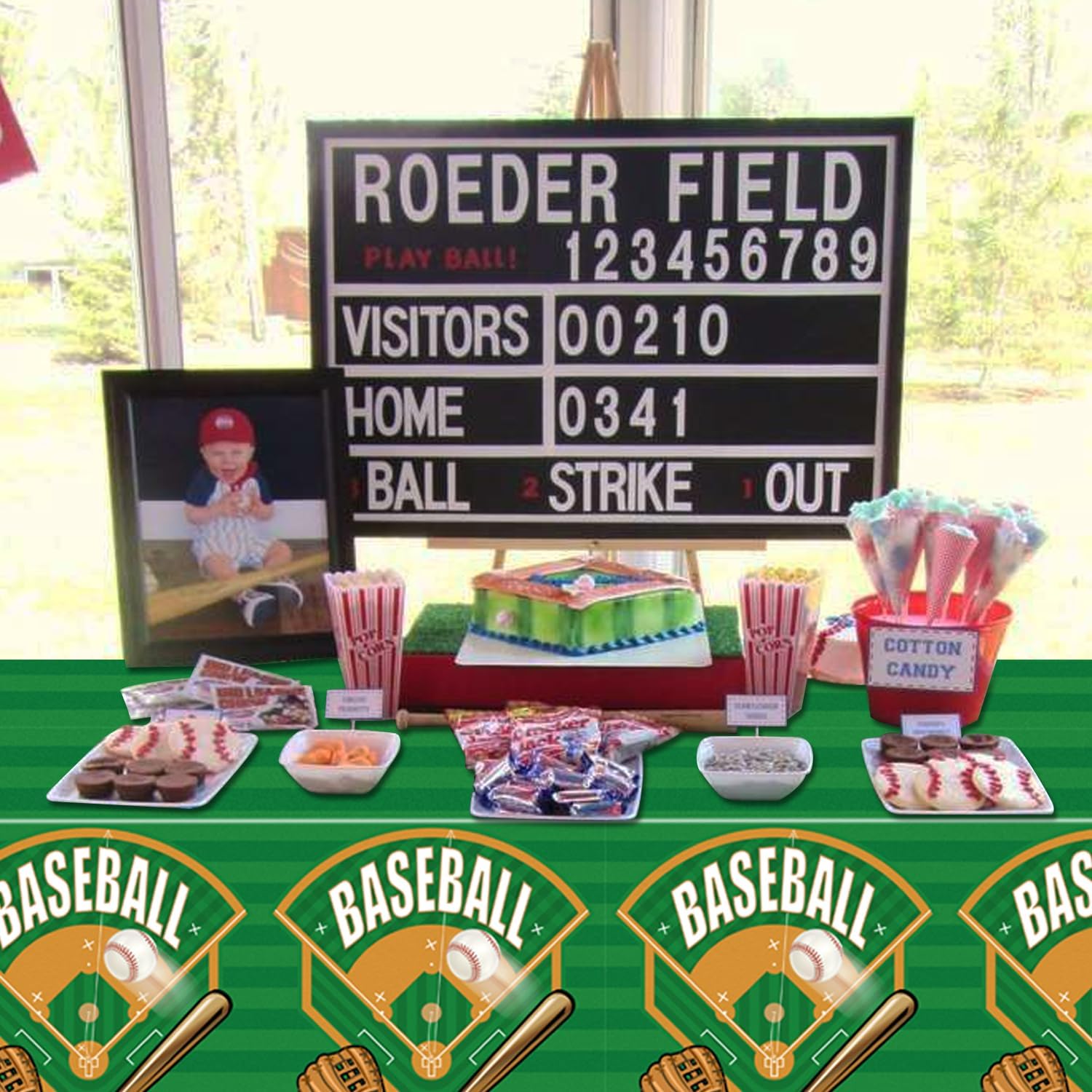 4-Pack Baseball Tablecloths for Theme Parties
