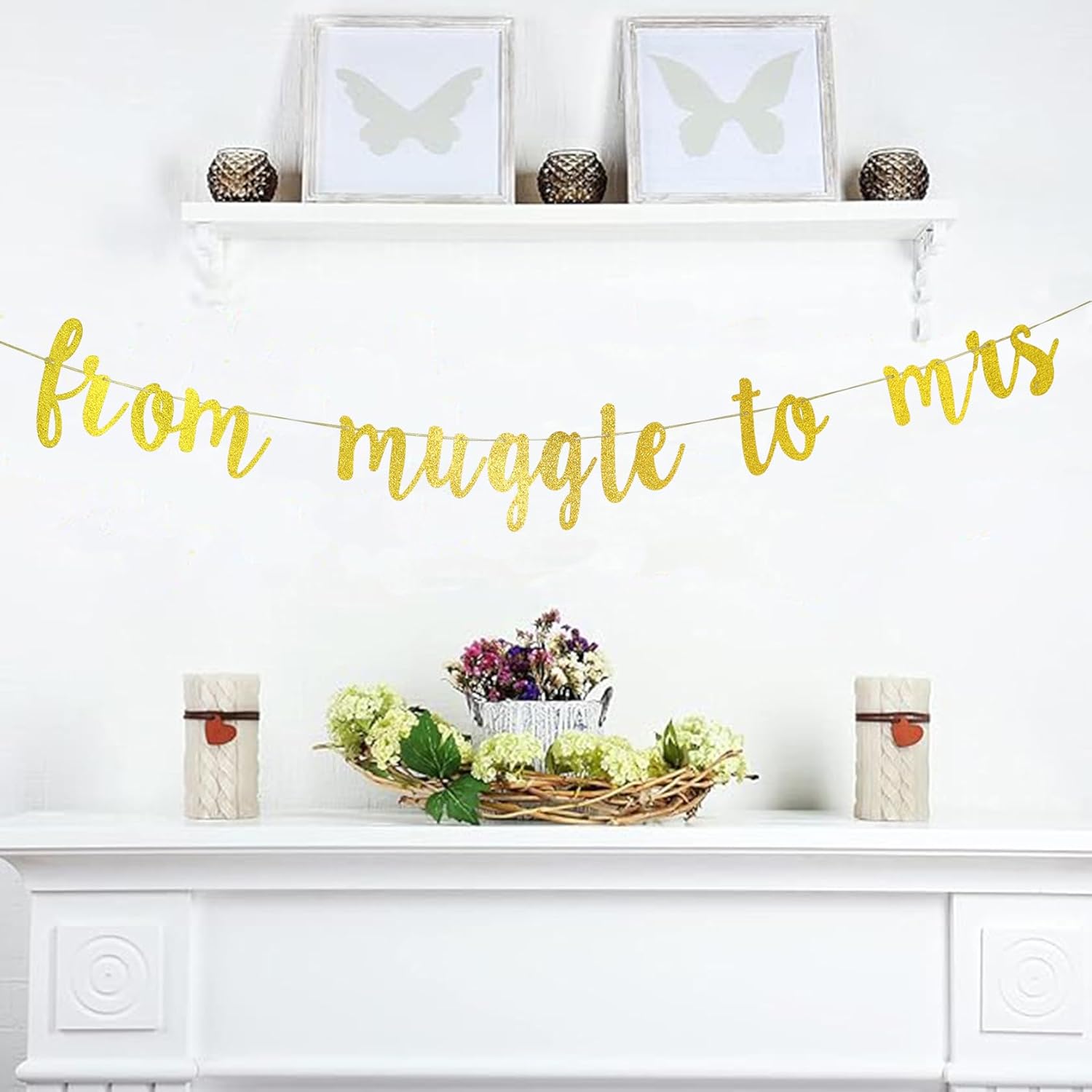 Gold Glitter Bachelorette Party Banner Decorations