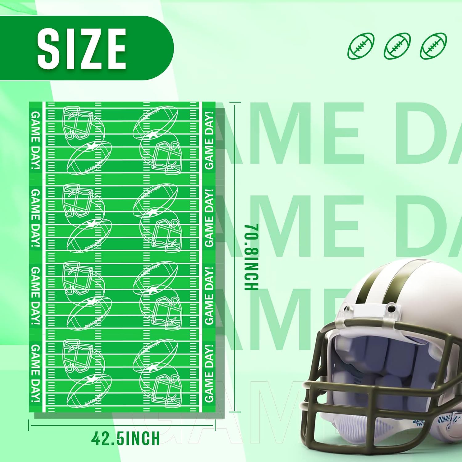 Irenare Football Themed Tablecloths 6 Sheets Set