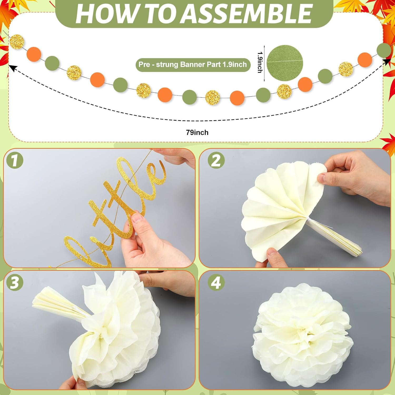 Little Pumpkin Baby Shower Decoration Set 15 Pcs