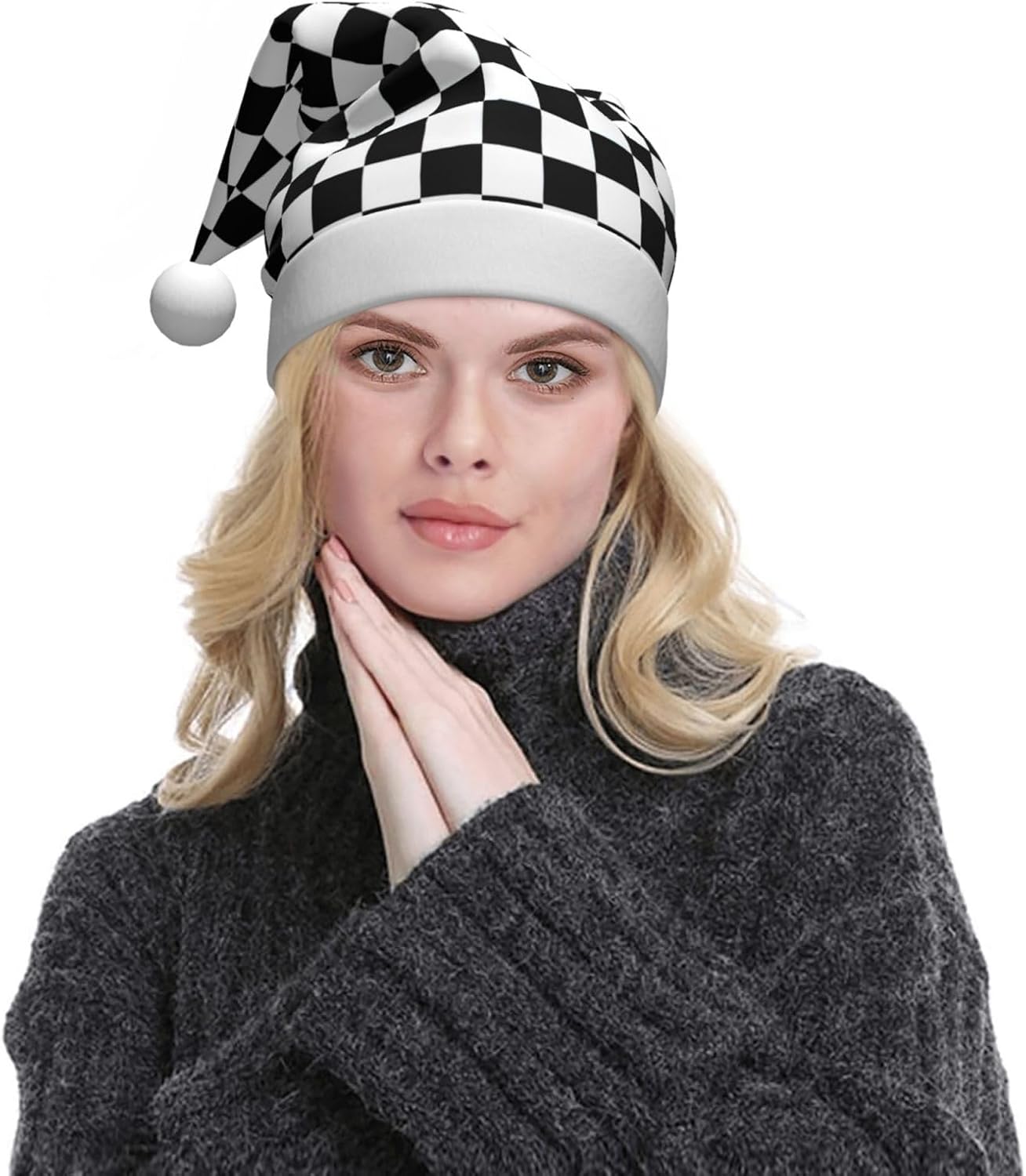 QINZHENG Personalized Santa Hat Christmas Decoration for Women