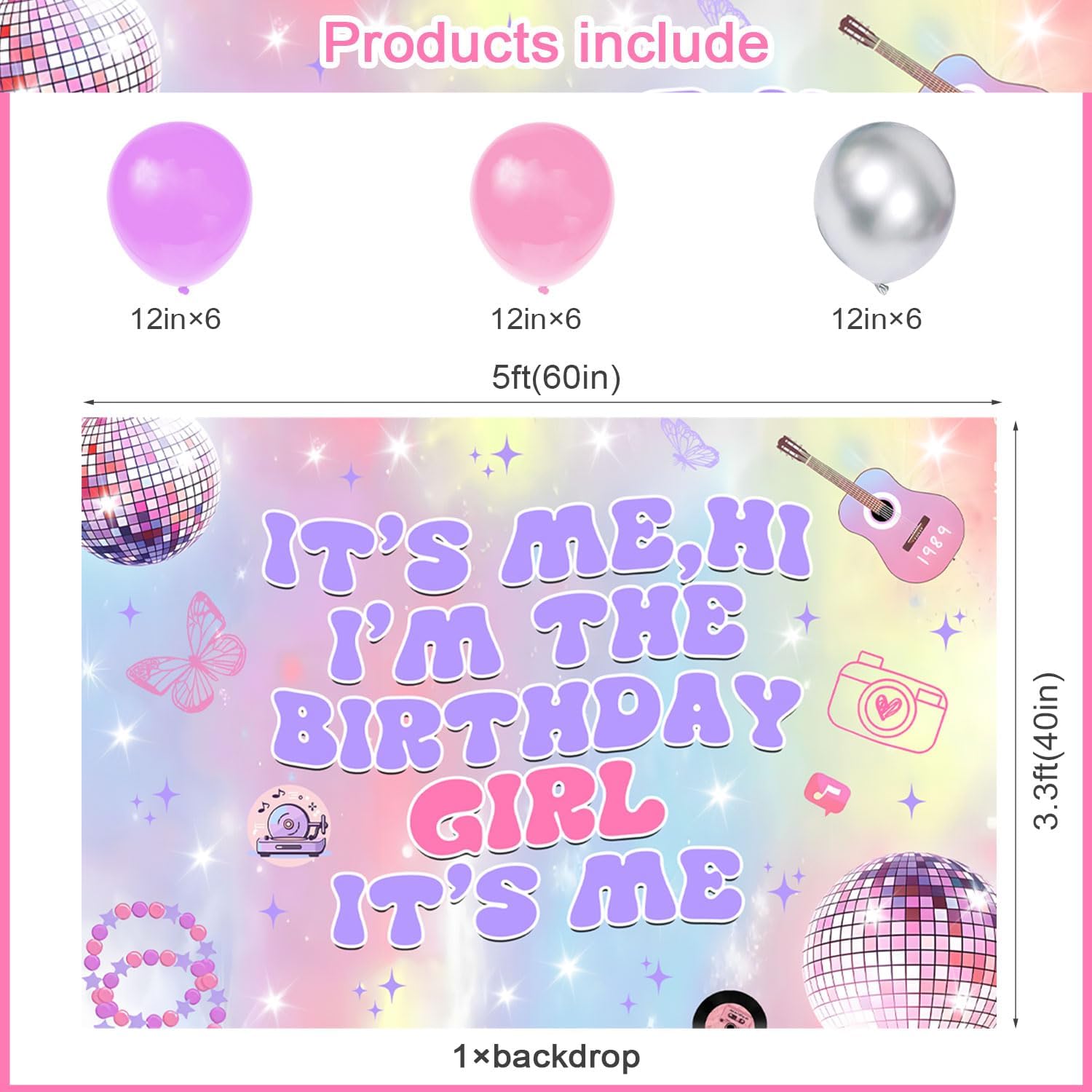 59 Pcs Singer Birthday Party Decor Set