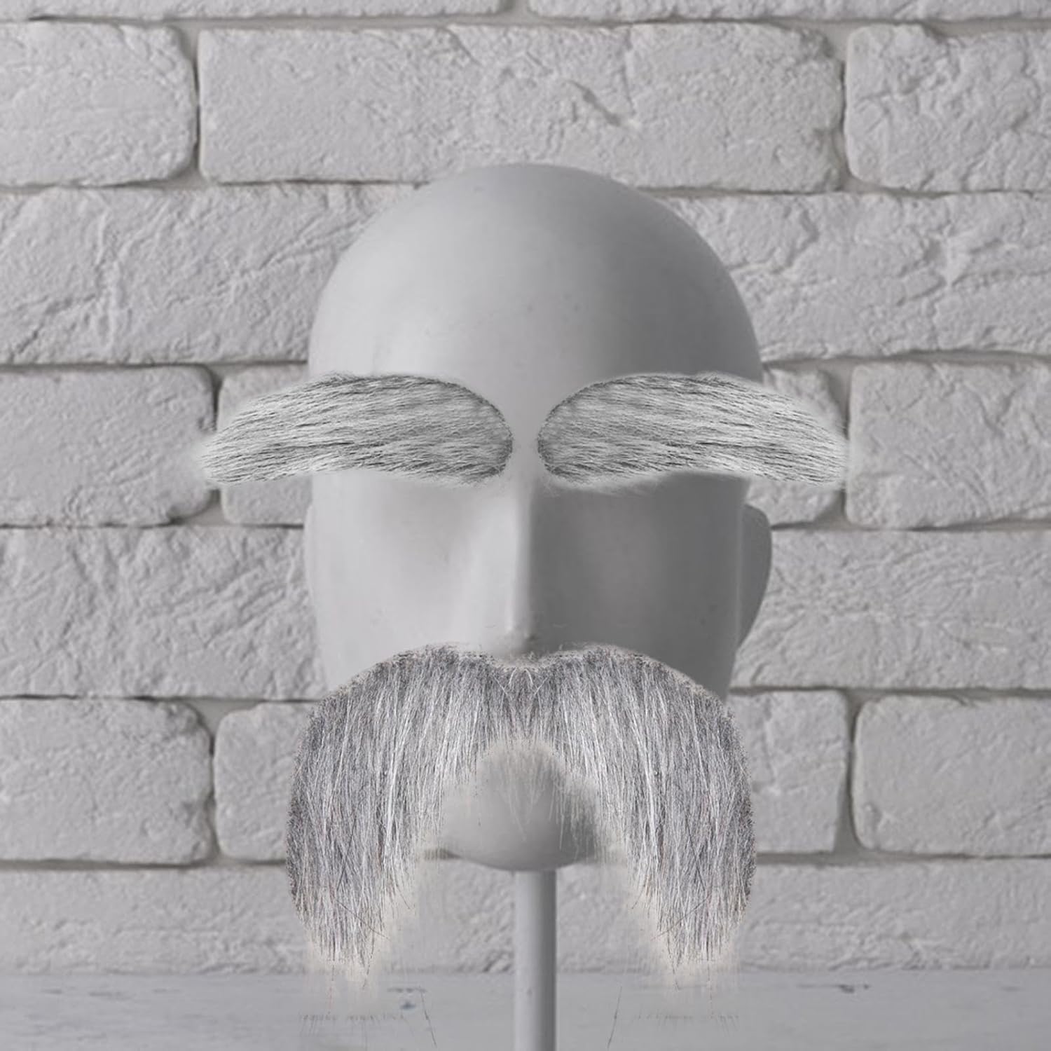 Colaxi Fake Mustache and Eyebrows Gray