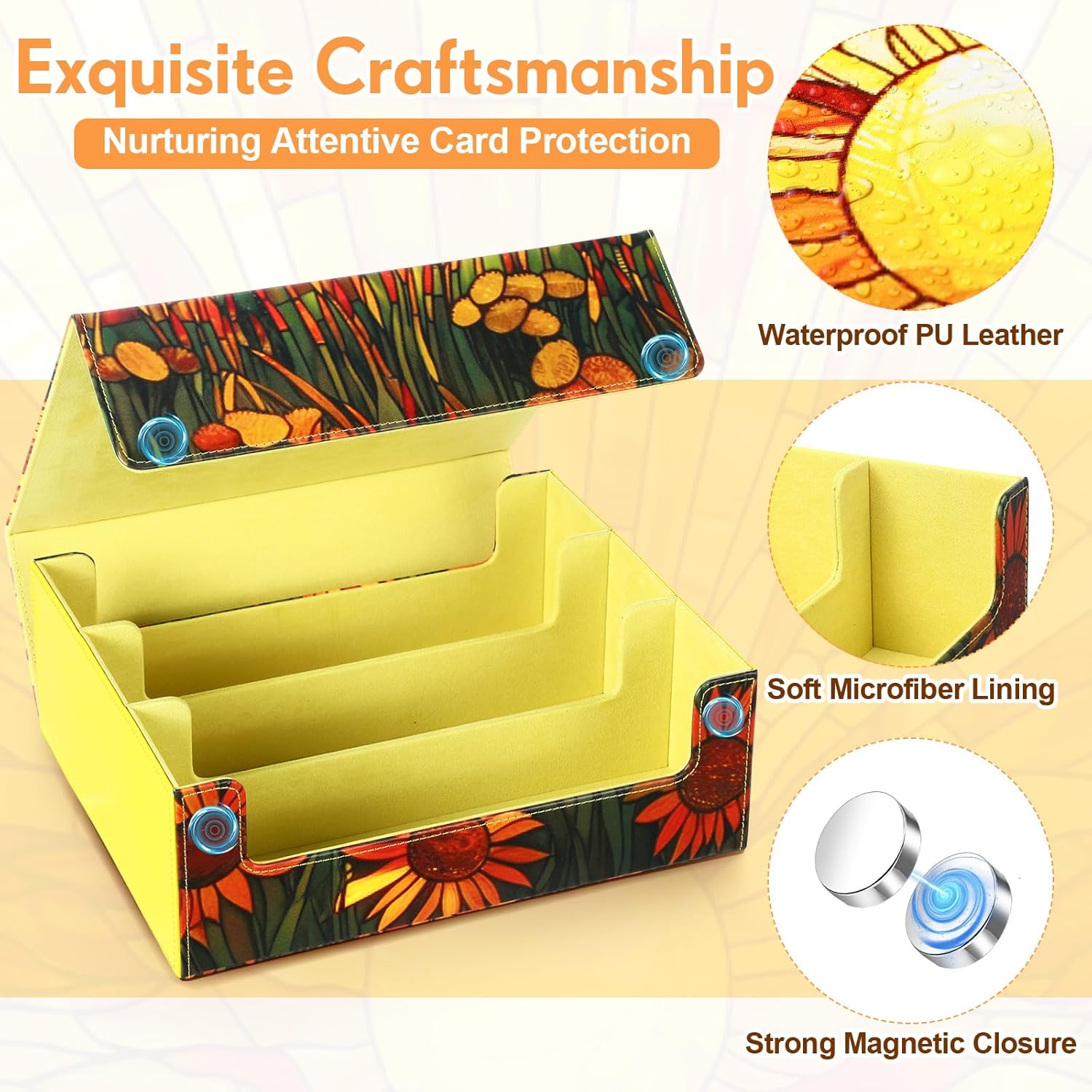 1800 PU Card Storage Box with Magnetic Closure