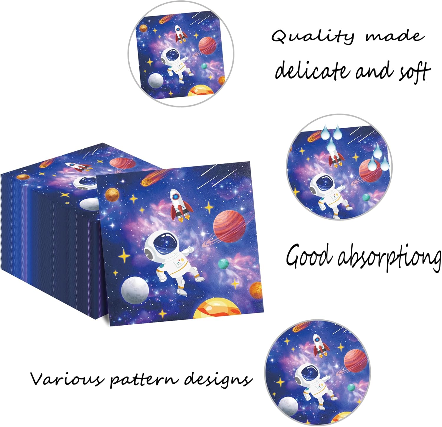 40Pcs Outer Space Themed Party Napkins