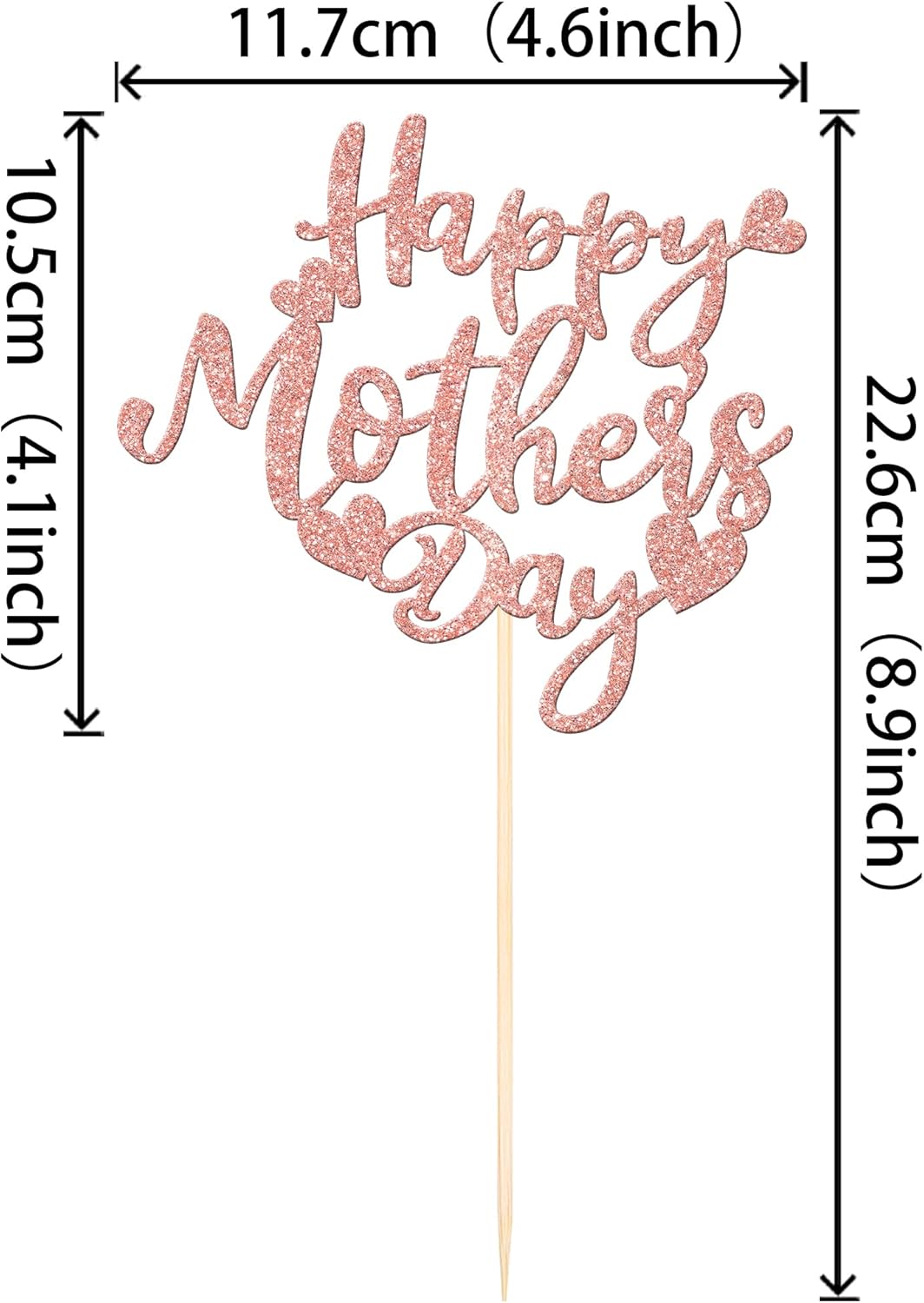 12 PCS Rose Gold Glitter Mothers Day Centerpieces
