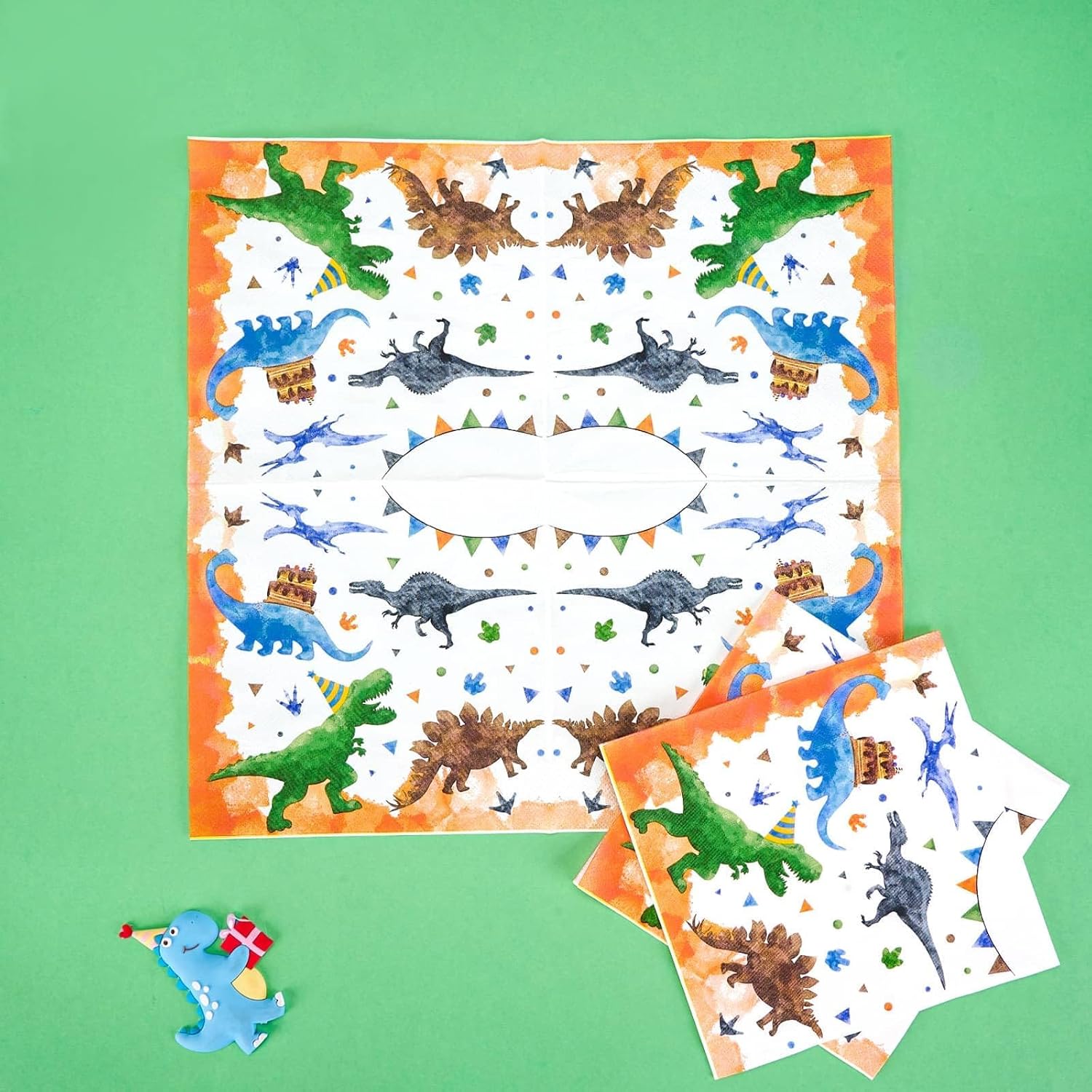 WERNNSAI Dinosaur Party Napkins 50 Pack 65 x 65 Inches