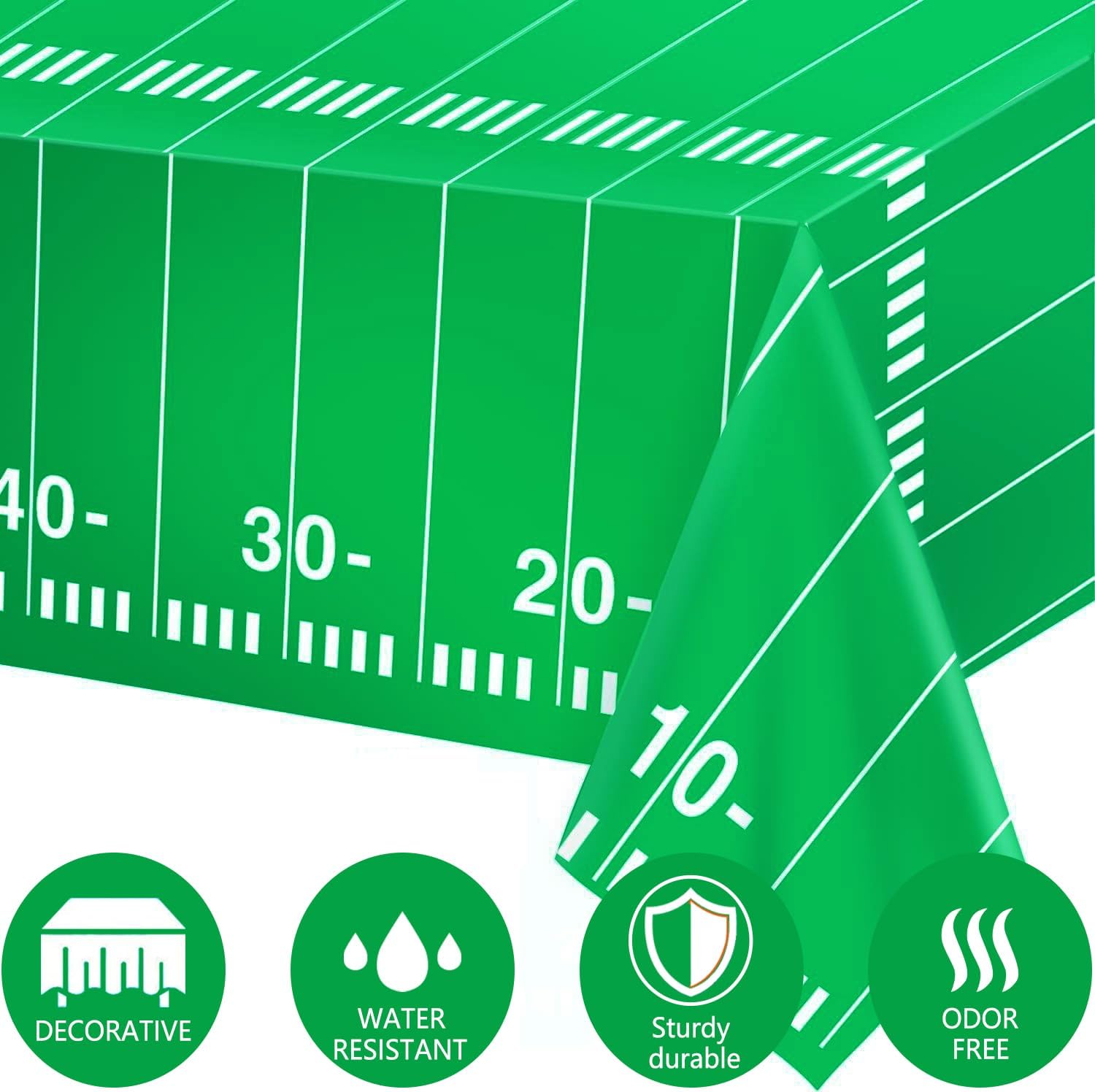 Kesfey 3 Pack Football Field Tablecloth 54x108 Inches