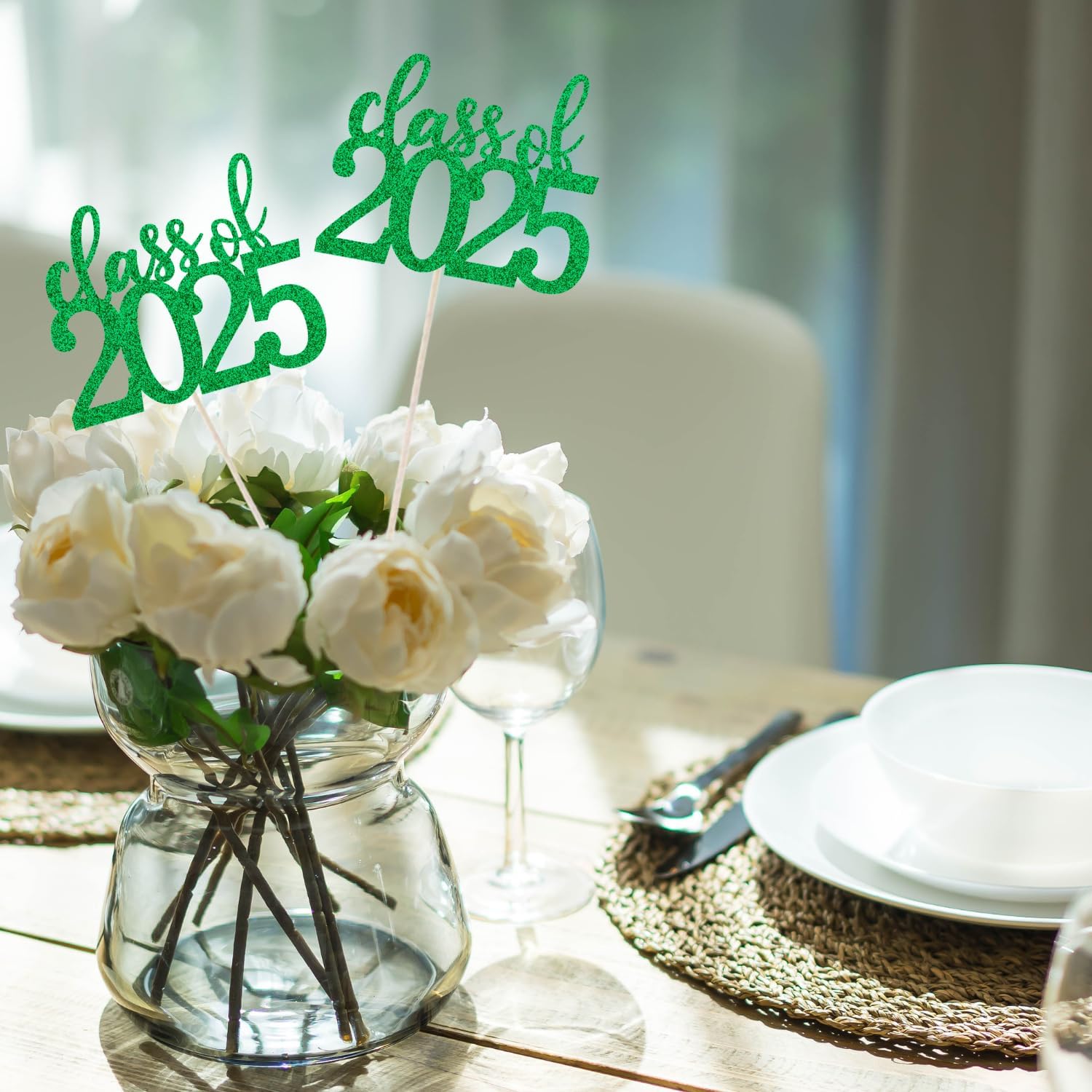 ALISSAR 12 Pack Double Sided 2025 Graduation Centerpiece Sticks