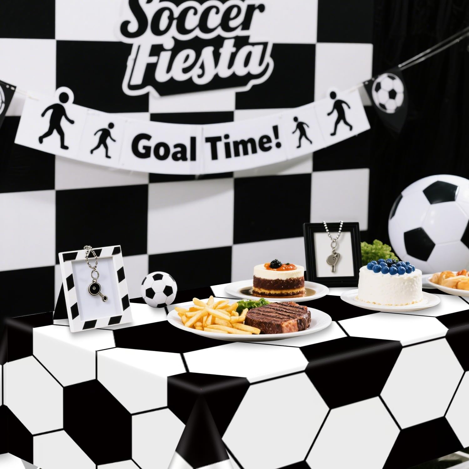 Soccer Tablecloth 4 Pack Rectangle 51x86 Inch Party Decorations