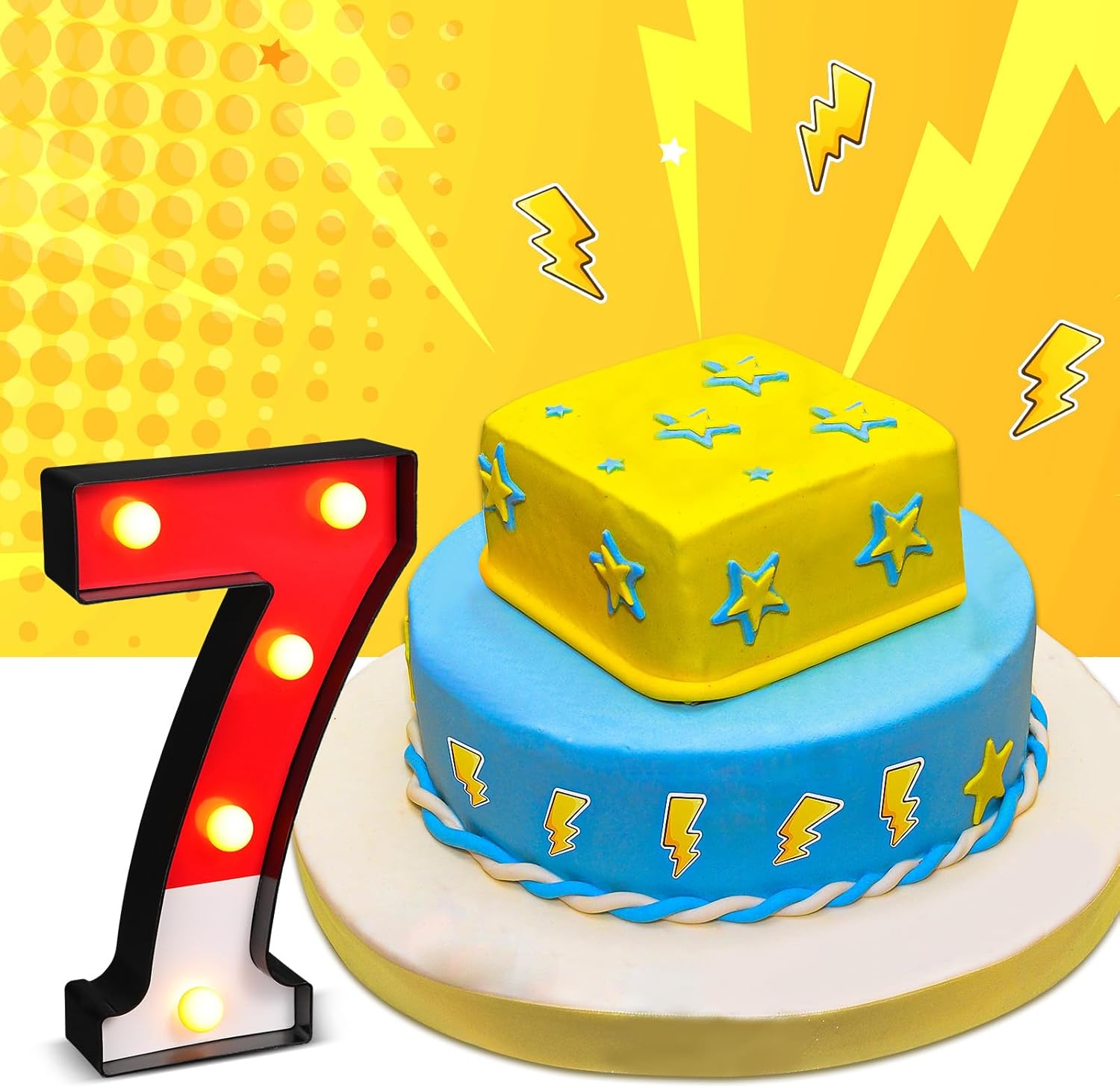 Mudder LED Cartoon Glowing Numbers Party Decorations