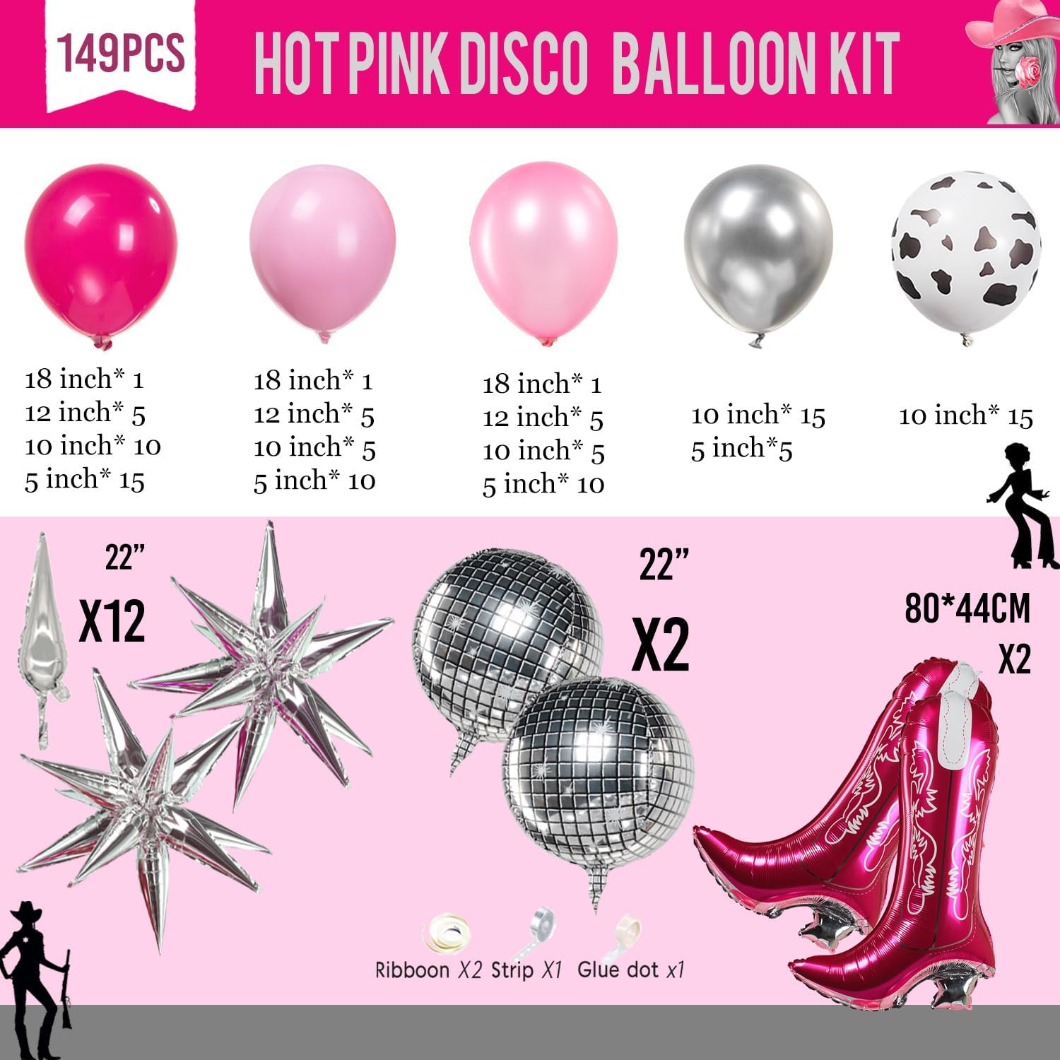 Farm Cowgirl Balloon Garland Kit 120 Balloons
