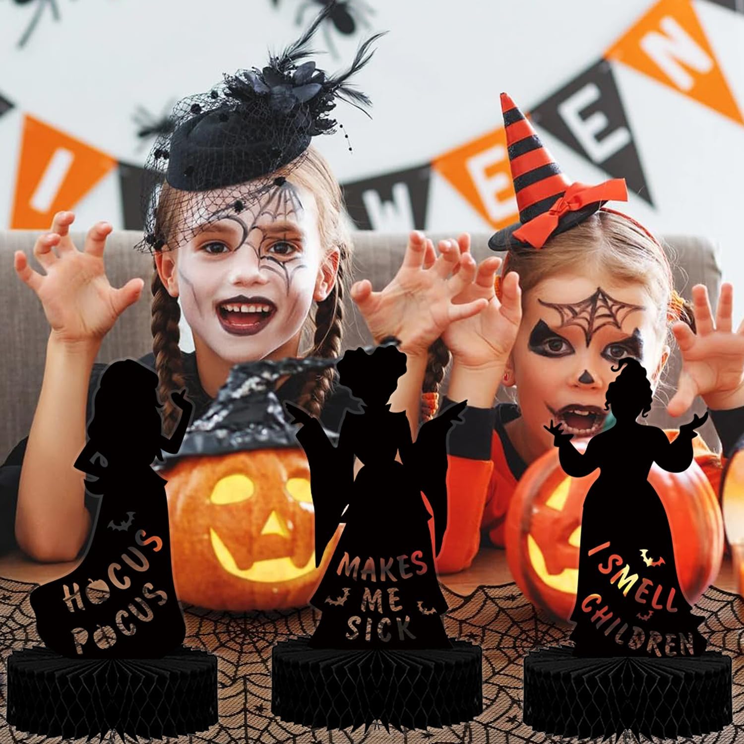 LECONCES Hocus Pocus Halloween Centerpieces 3PCS