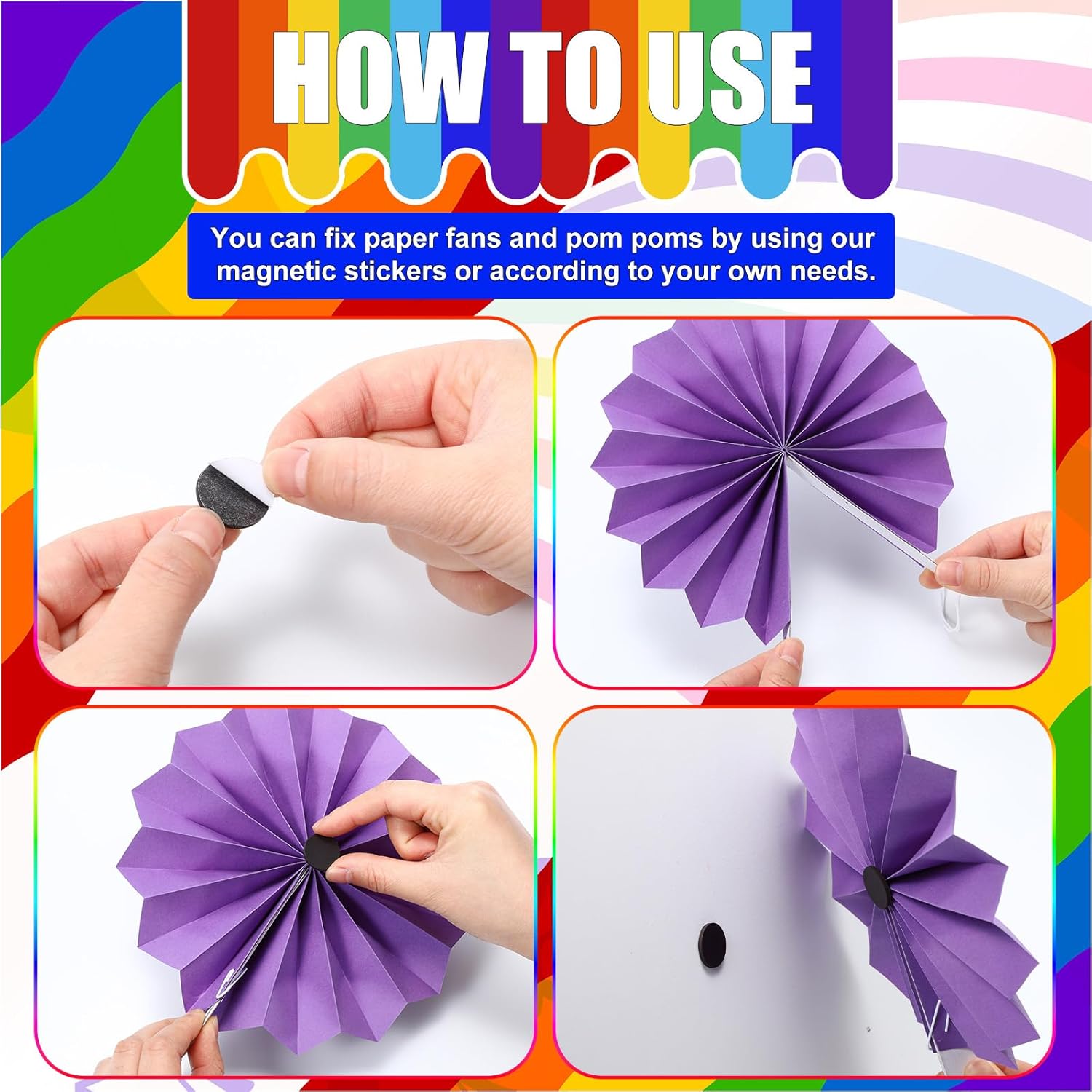 AmazingSpark 48 Pcs Rainbow Decorations for Car and Party