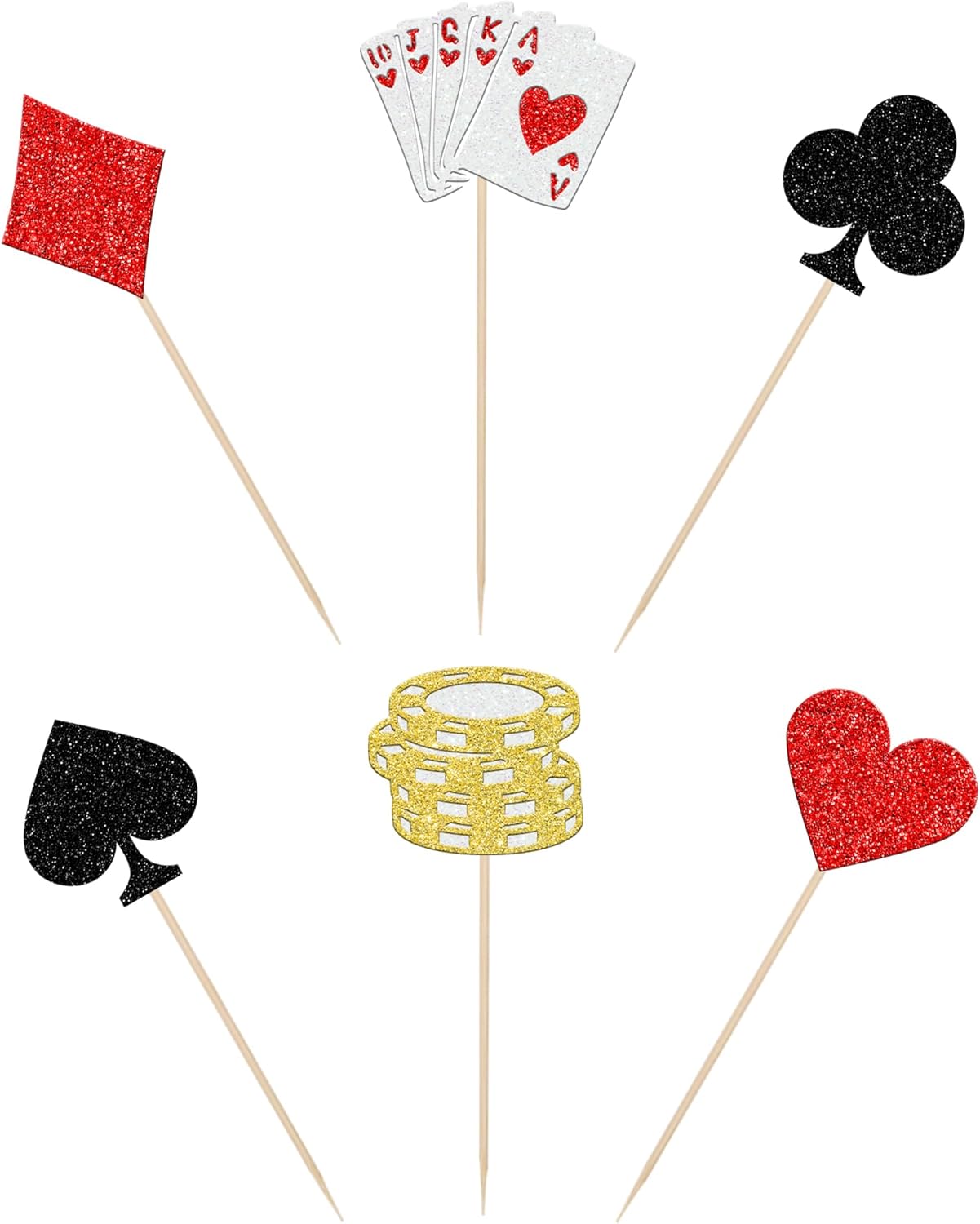 12PCS Casino Poker Centerpiece Sticks for Party Decorations