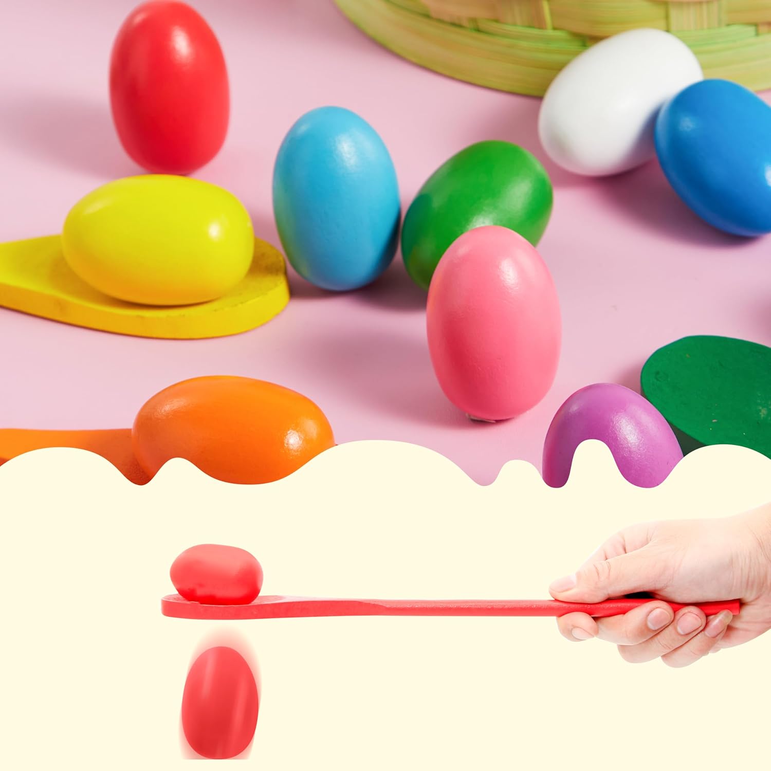 JOYIN 24 Piece Easter Egg and Spoon Race Set for 12 Players