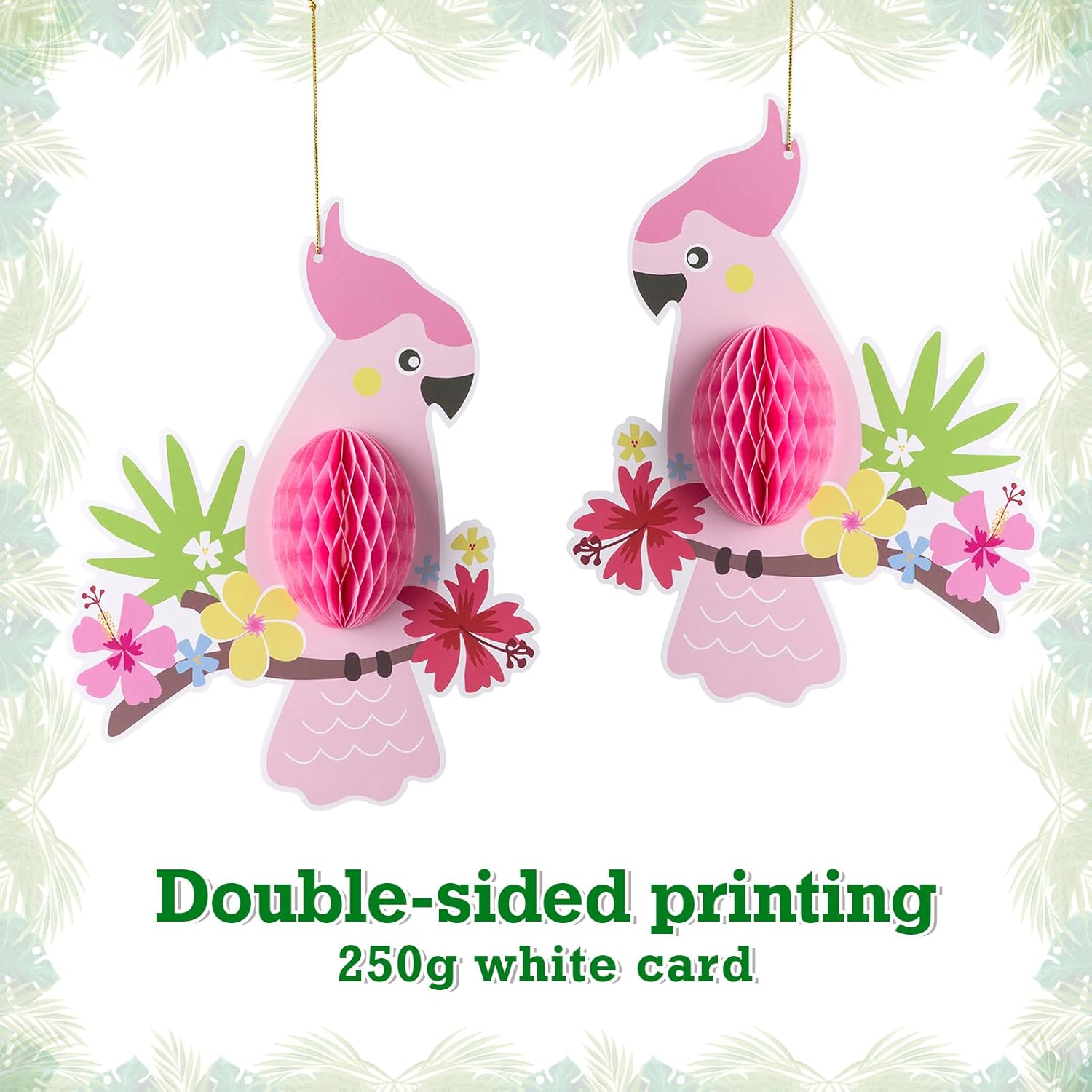 Tropical Party Decor Fans with Bird Garland Kit