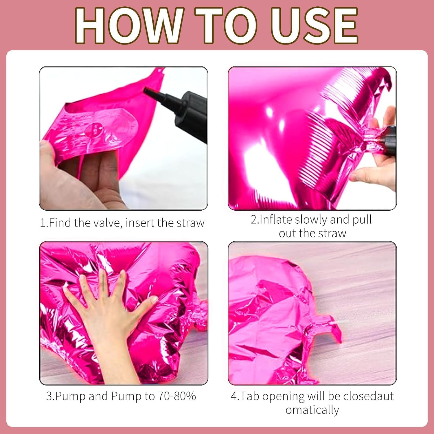 Hot Pink and Rose Double Sided Square Foil Balloons Wall