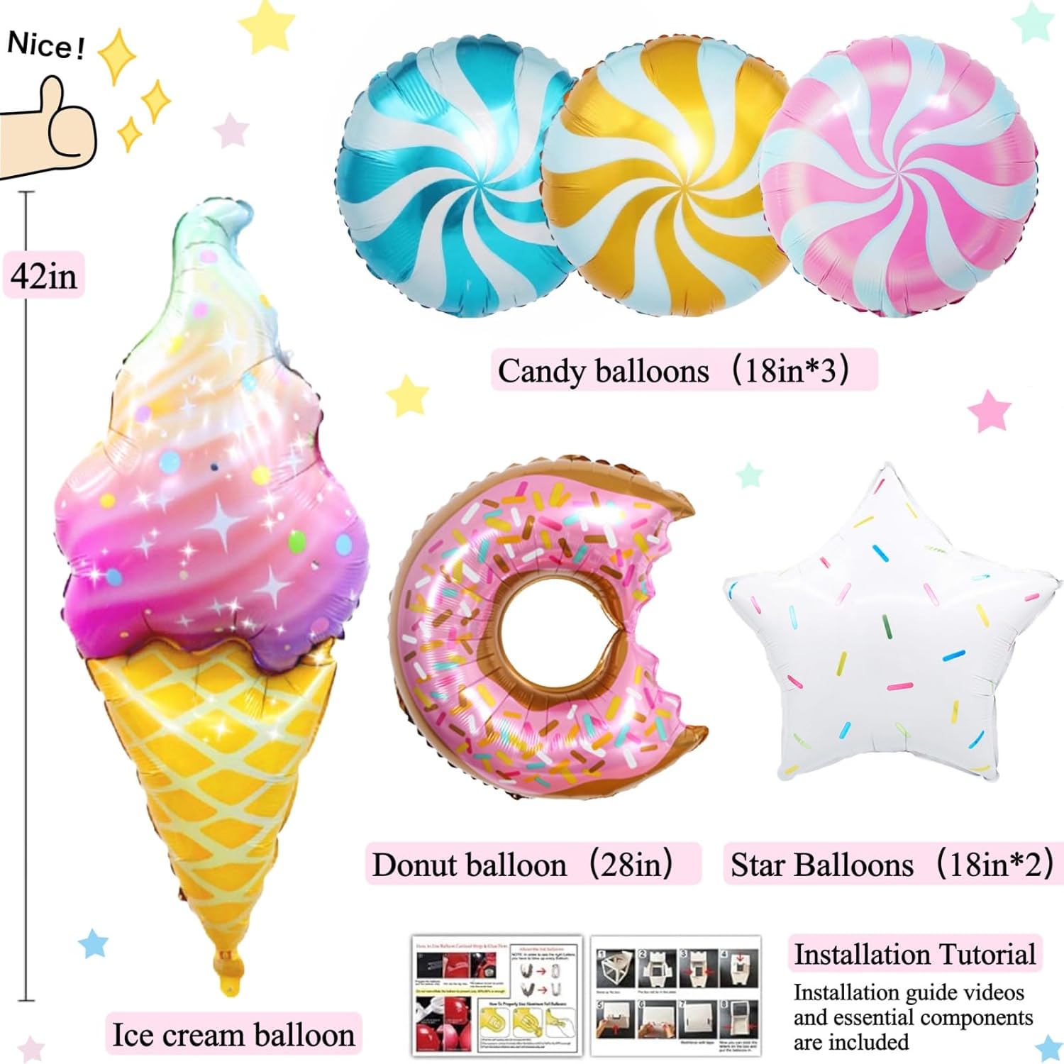 1st Birthday Decorations for Girl 128pcs Balloon Set